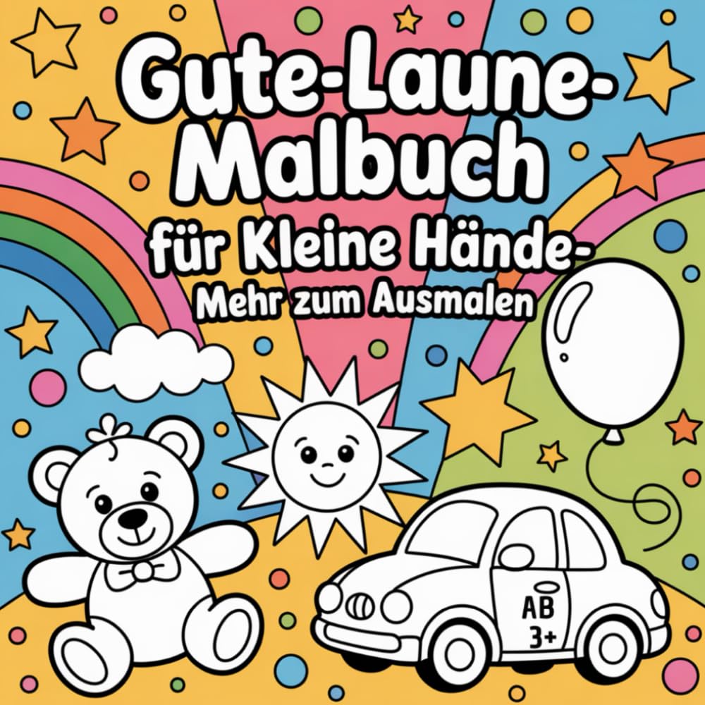 Gute Laune Malbuch für kleine Hände – Mehr zum Ausmalen: Große Motive – viel Raum für Kreativität, 43 farbige Bilder, Tiere und Motive zum Ausmalen, ab 3 Jahren