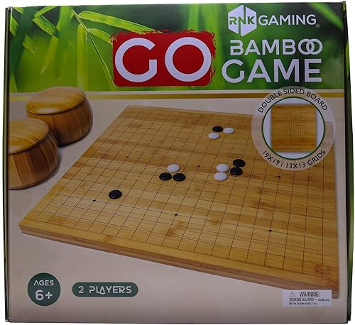 Miniatura 8 de Juego Go con tablero reversible de bambú de 19 x 1913 x 13 pulgadas, cuencos de bambú y piedras convexas individuales de melamina