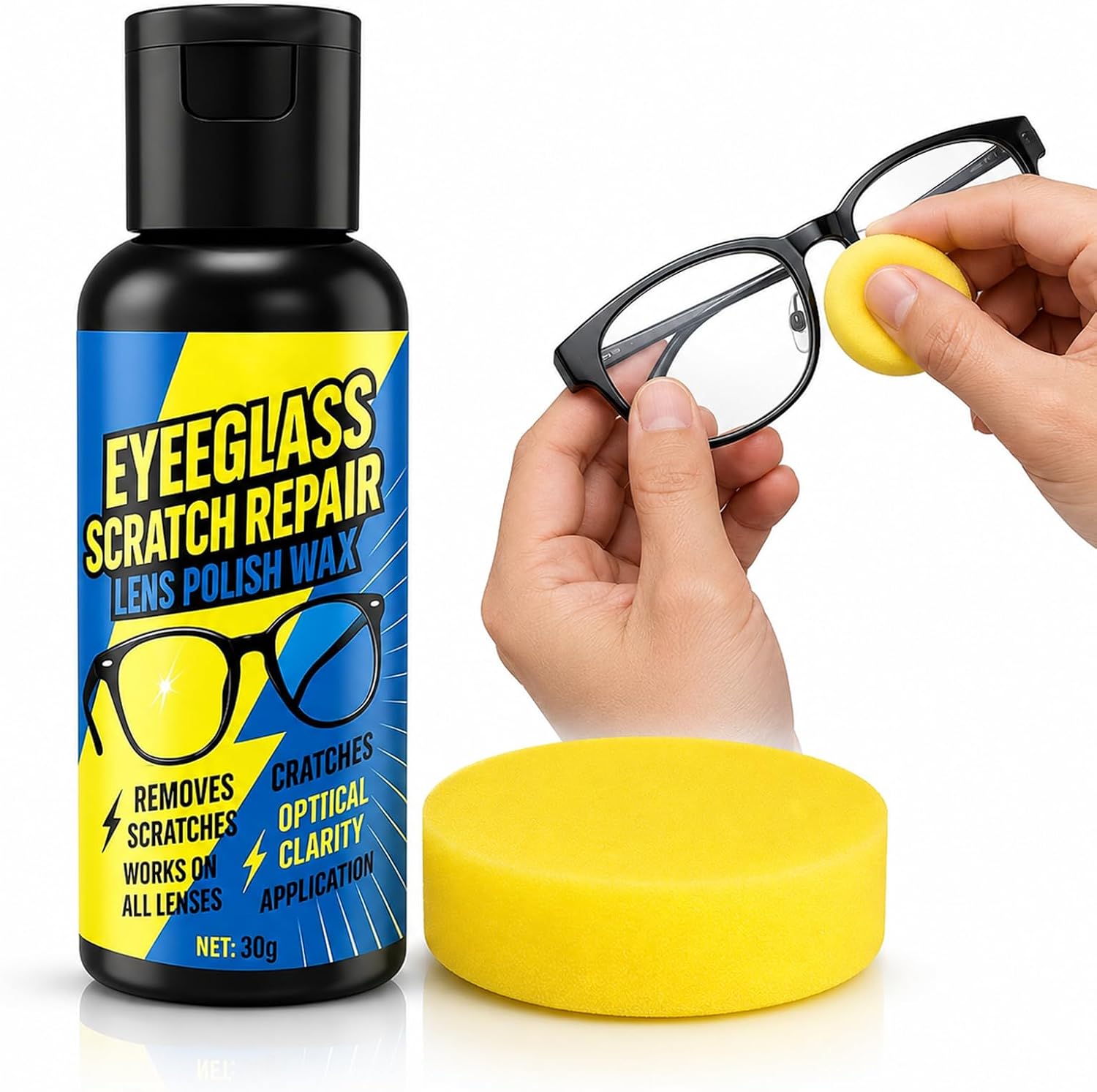 Lens Scratch Removal Spray,Scratch Repair for Glasses For Eyeglasses & Sunglasses,Multipurpose Cleaning Spray for Eyeglasses,Sunglasses,Camera Lens,Phone,Tablet & Laptop Screens