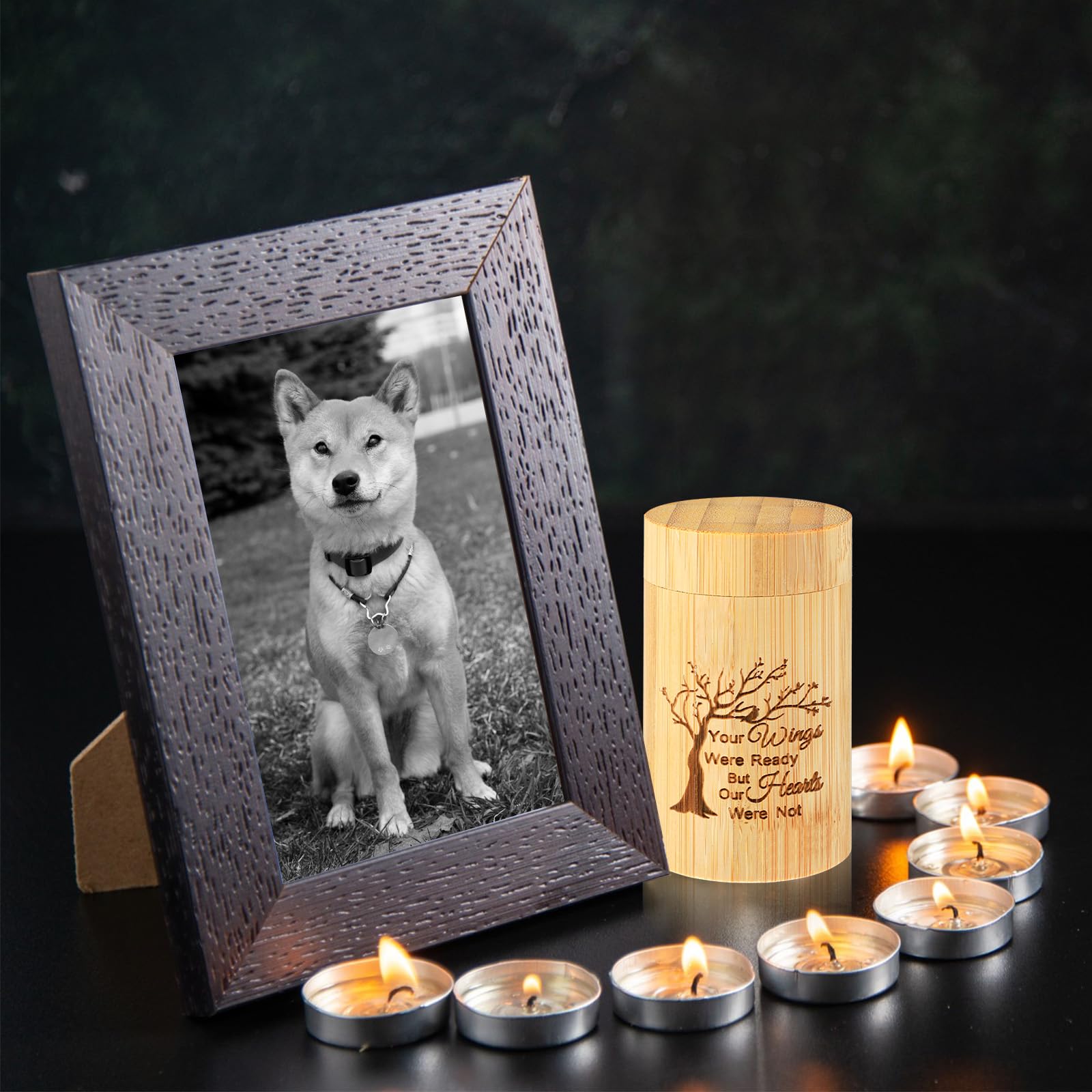 Wooden Urns for Human Ash Small Urns for Human Ashes Keepsake with Tree and Wish Word - Image 3