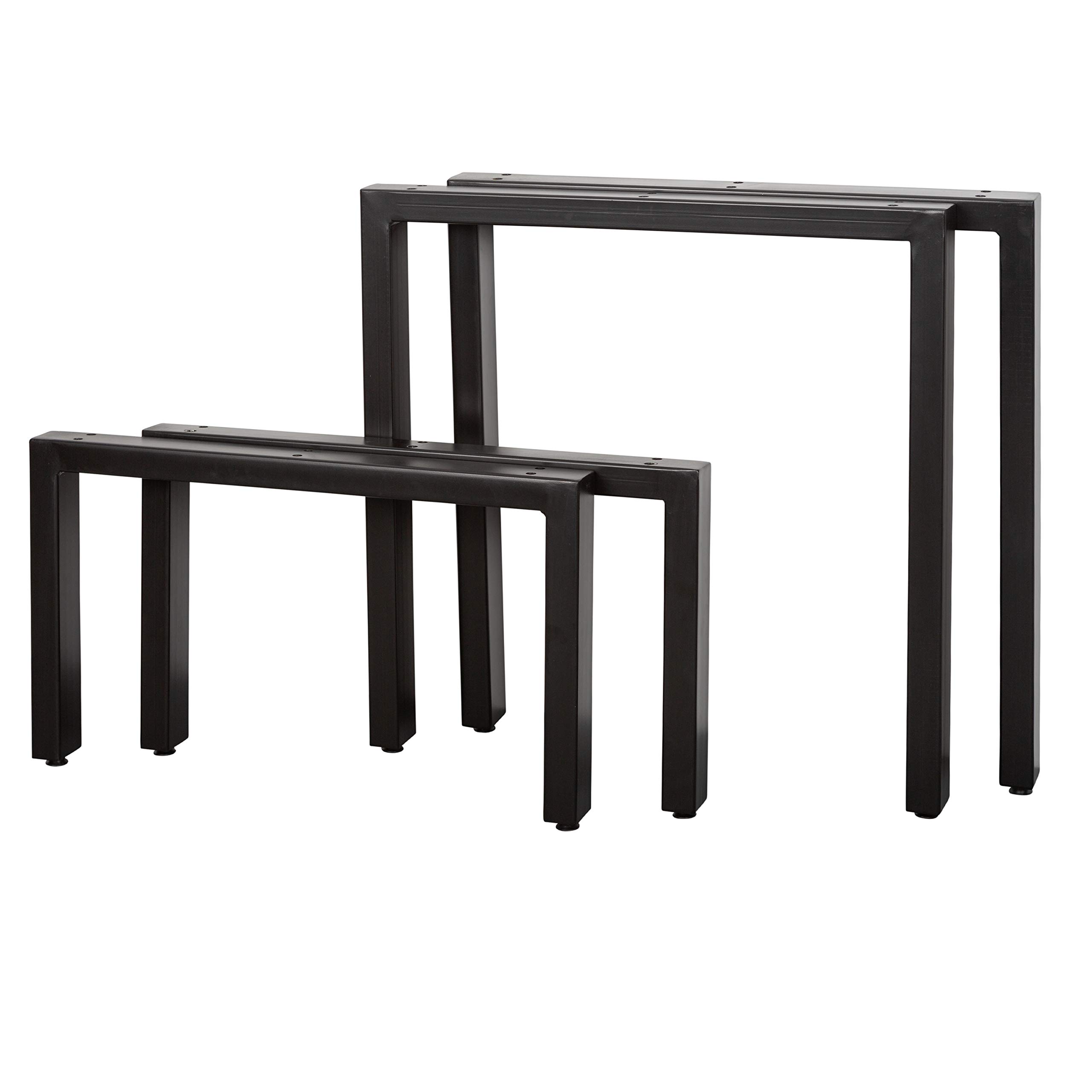 Staboos Tischgestell Metall für Esstisch 2X (70x70 cm) U Gestell - Metall Stärke 2 mm - Büro Tisch - matt schwarz