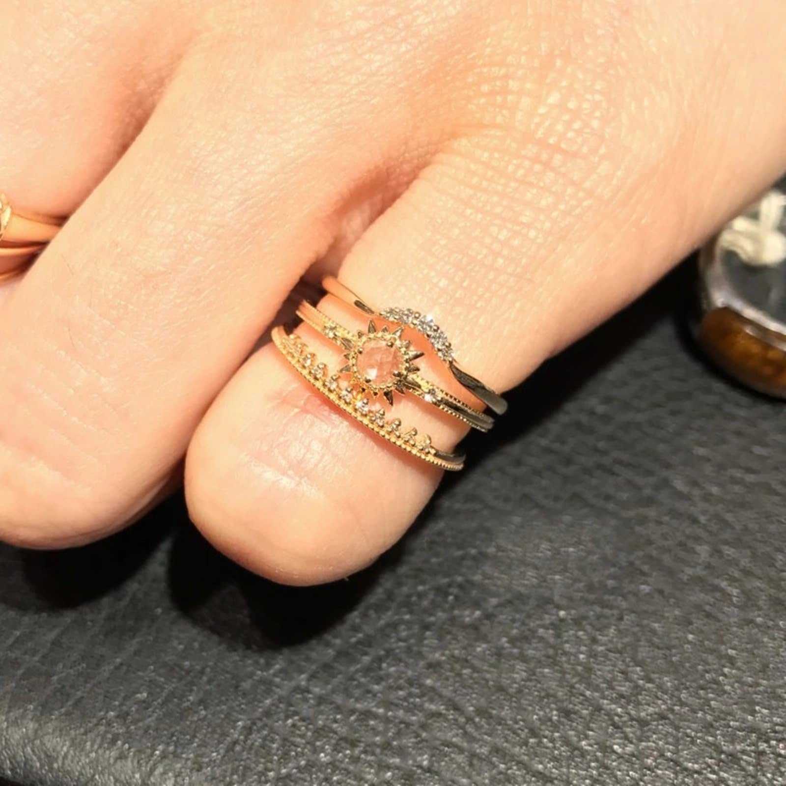 Anillos de boda auténticos de oro amarillo de 9 K/14 K/18 K, con cristal, anillos de pareja Au 375/585/750, oro moissanita, talla 47-65