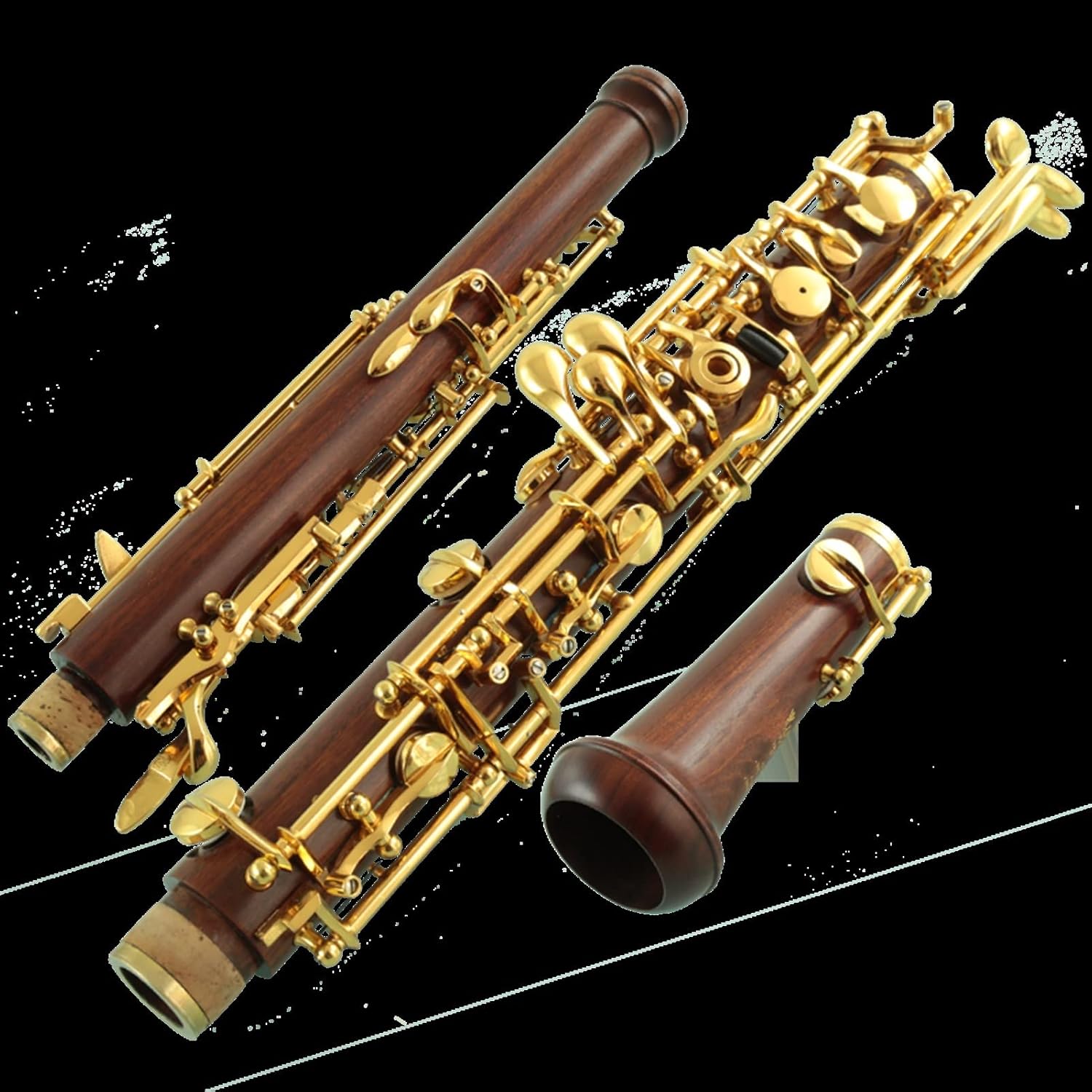 オーボエ 金メッキ Oboe Instrumentsオーボエ楽器半自動フルマホガニーボディ18K金メッキ
