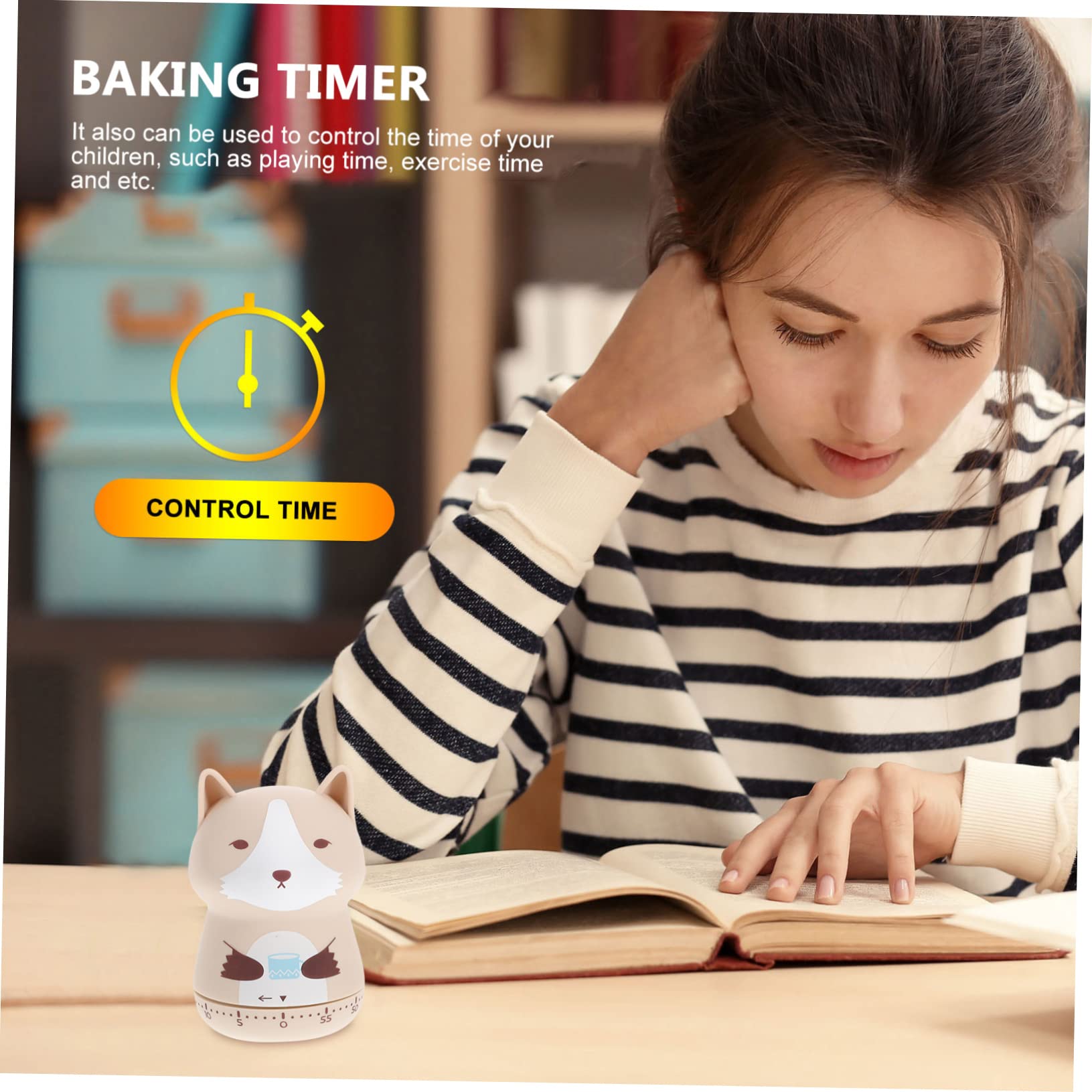 HOLIDYOYO 2pcs Timer Time Reminder Tools Hand Tools Ountdown Reminder Tools for Cat Food Clock for Kitchen Alarm Cooking Digital Clocks Slides for Abs Cute Alarm Clock Student