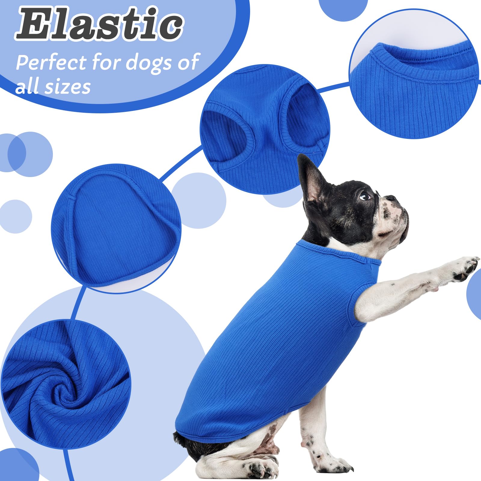Maglietta Cane - Magliette per Cani Sottile Maglione Estiva Cane Taglia Piccola Maglia per Cani, Maglioncino a Righe Maglia Elastico (Blu zaffiro XXS)