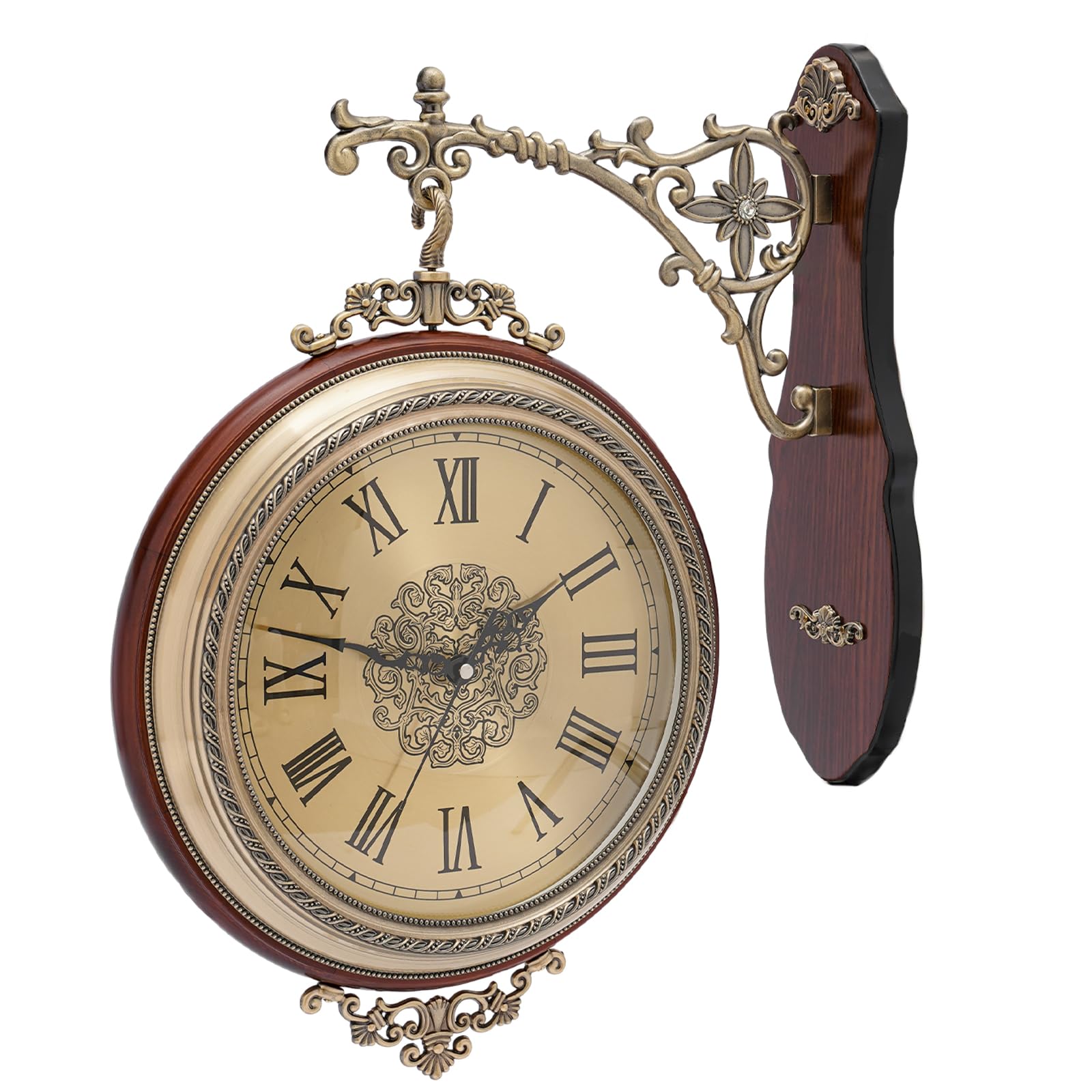 Amazon.com: Blisiour Vintage Double Sided Wall Clock, Brown