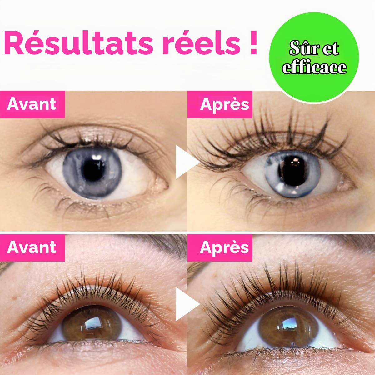 Ame Pure Luxe LASH Sérum pour cils - Sérum pour la croissance et la densité - Booster de croissance des cils pour des cils longs impressionnants - Dites adieu aux cils fins - 3 ml