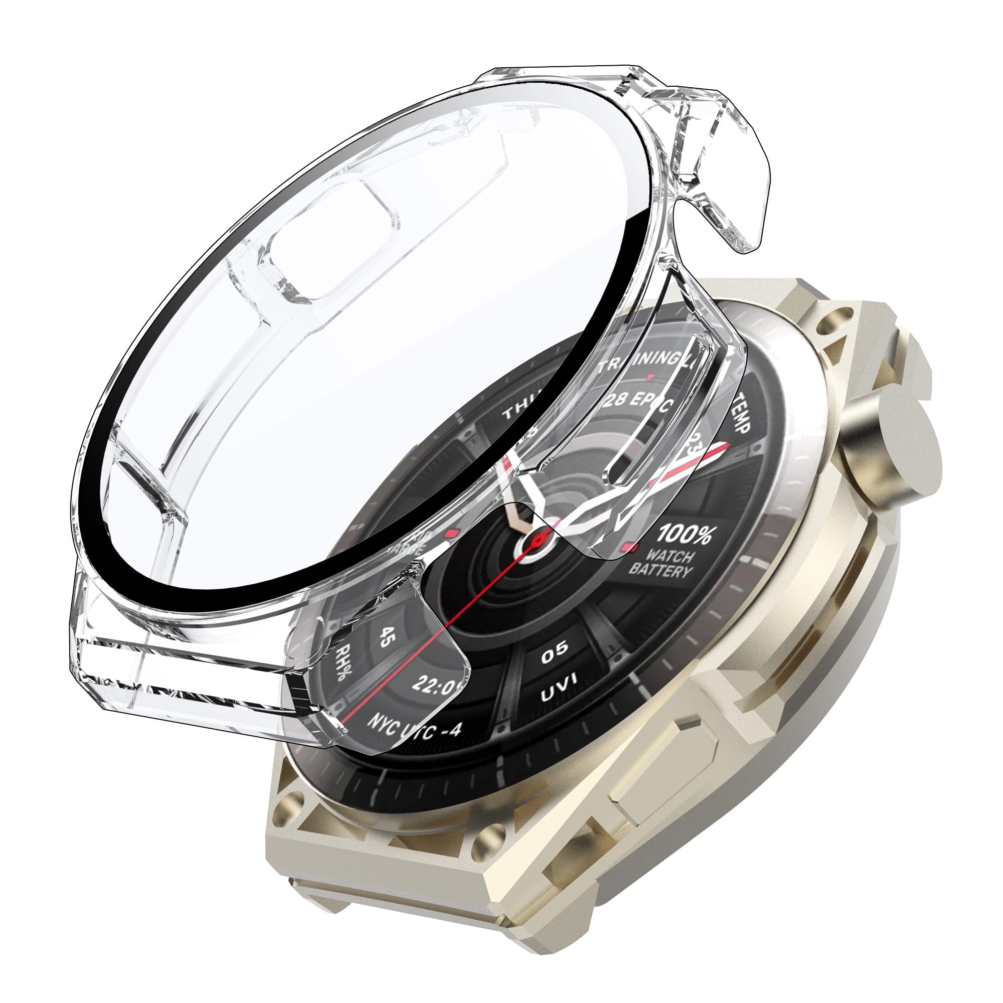 Lemxiee Funda para Amazfit Balance Ultra Case con Cristal Templado Protector Pantalla
