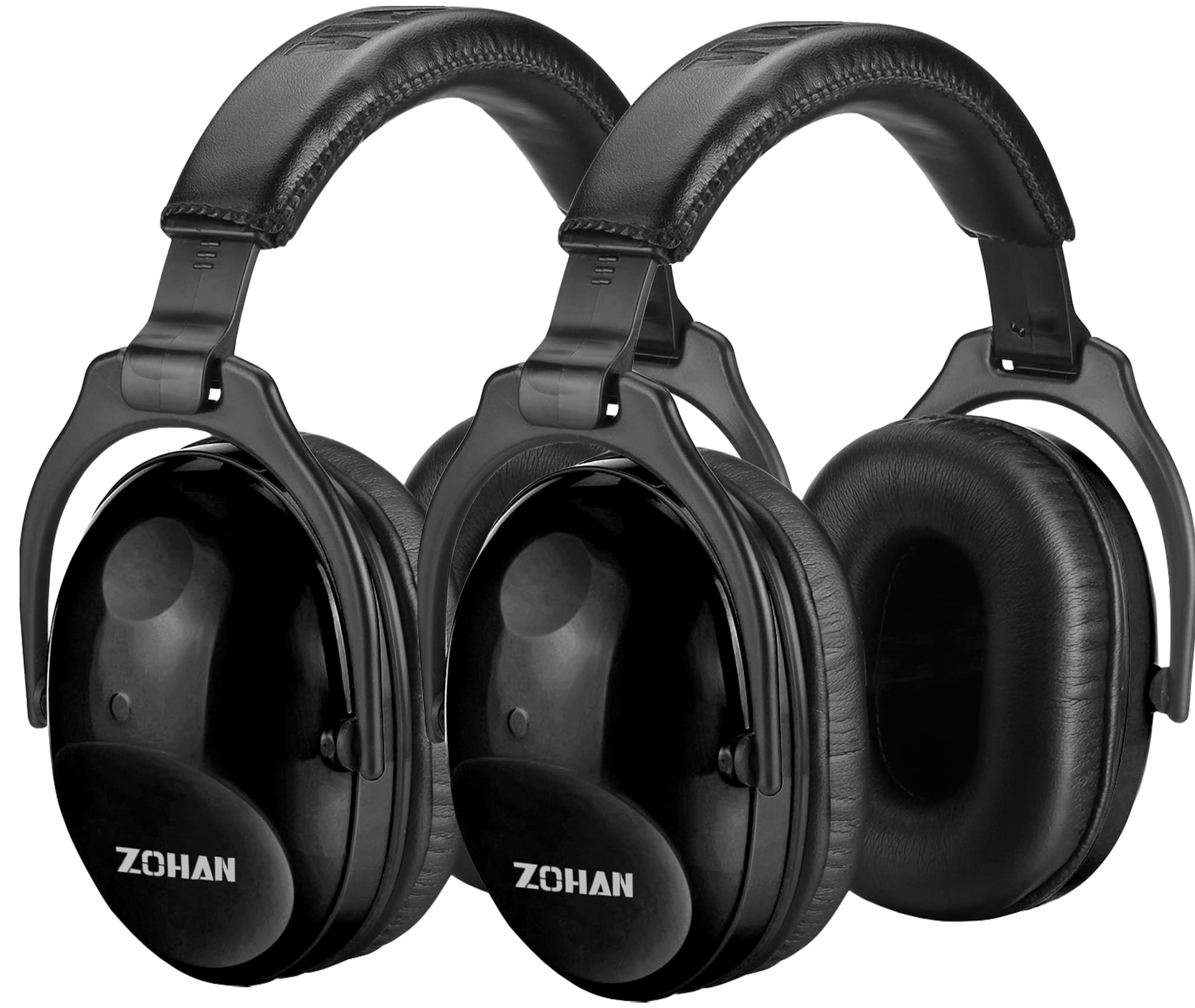 ZOHAN Kids Ear Protection 2 Pack, 25dB NRR Noise Cancelling Headphones for Kids, with Pillowy Pads, for Monster Truck, School, Autism, Sensory, Fireworks, Concerts, Events (Black+Black)