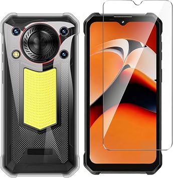 Case for Oukitel WP53S - Soft Silicone Cover with Anti-Scratch Bumper + 1 Pack Tempered Glass Screen Protector - Clear