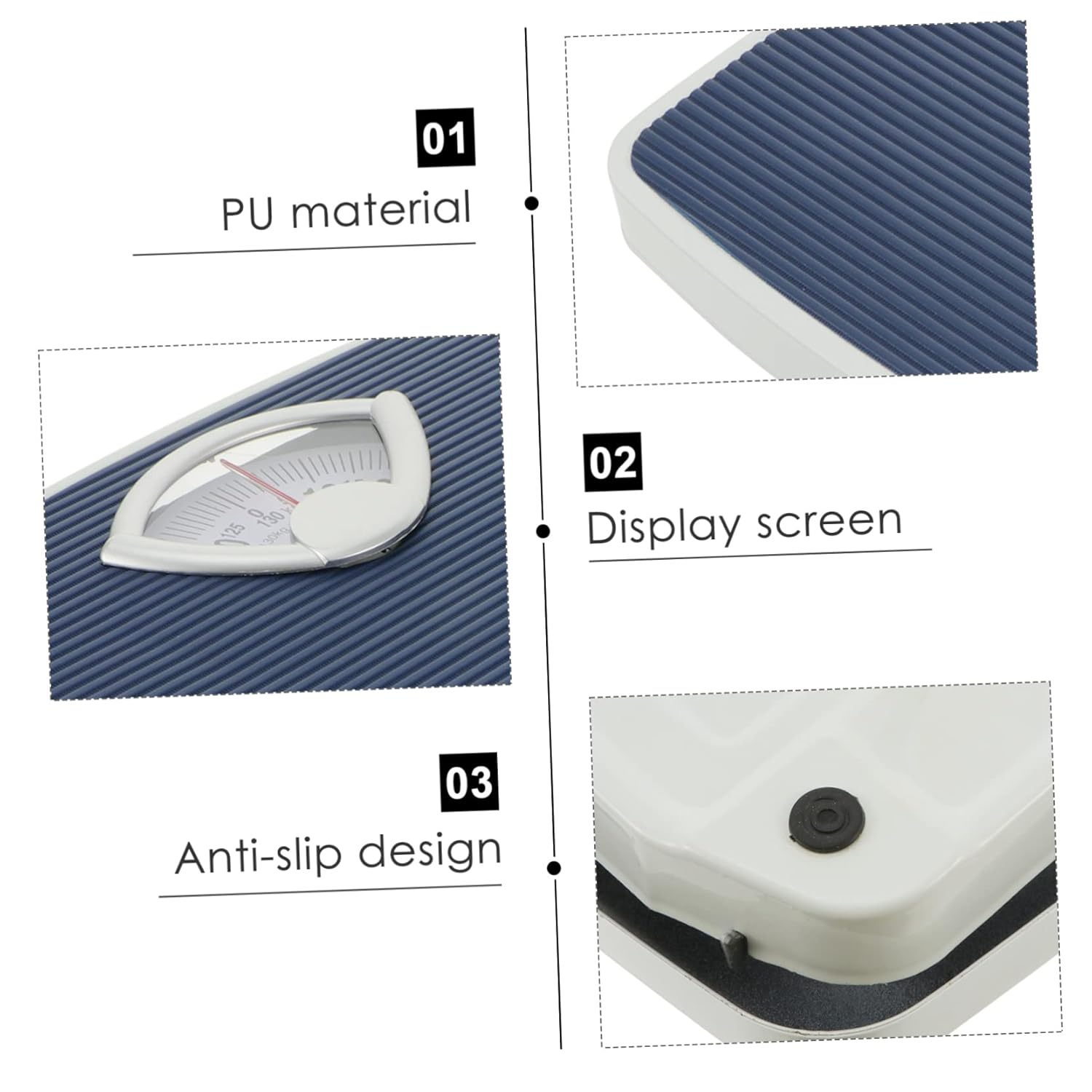 PU Non-Slip Mechanical Weight Scale for Bathroom Portable Dial Body Scale Accurate and Easy Read for Home Use