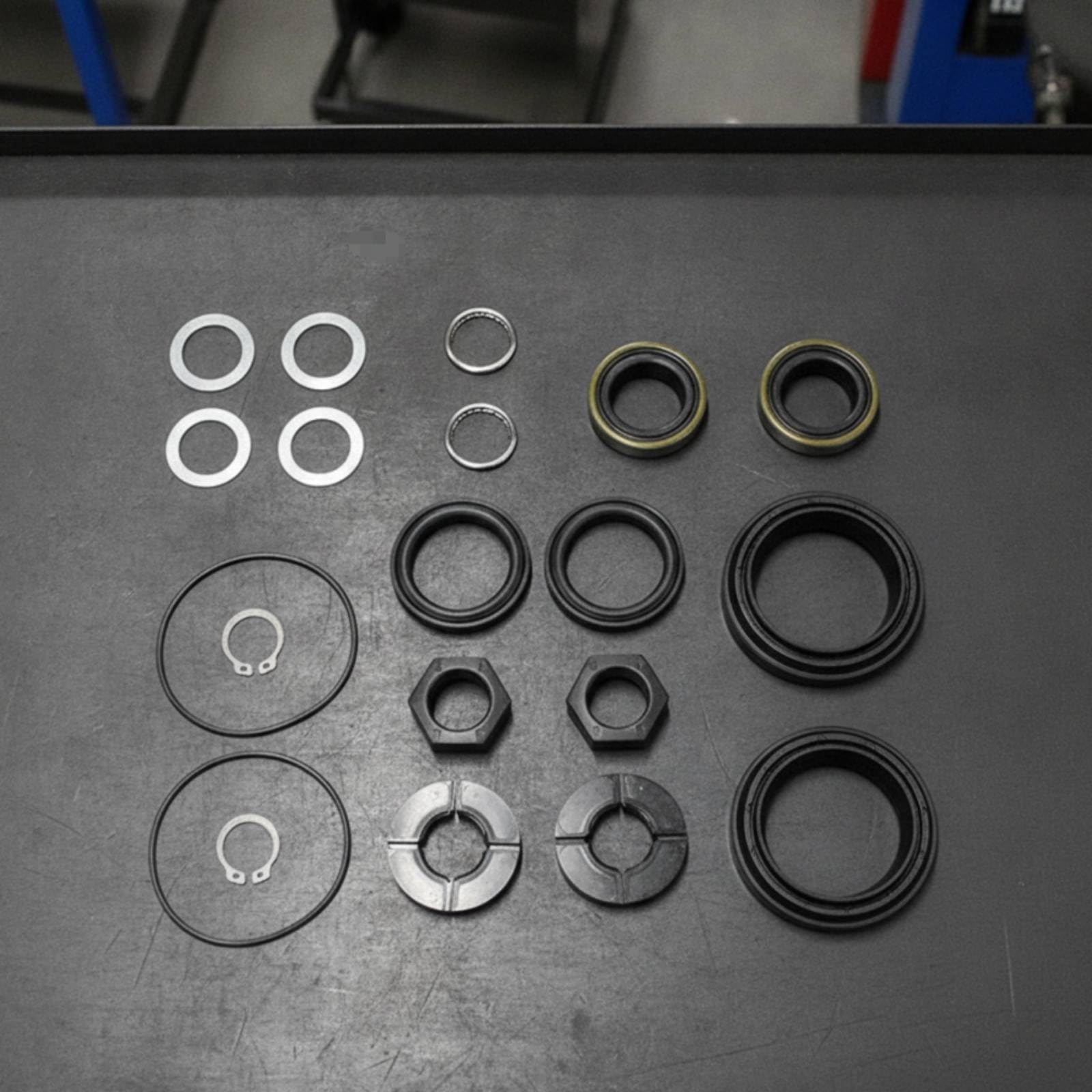 Automobil Achsdichtung Frontachse Dichtungssatz Lager Und Dichtring Komplettset aus Metall Und Gummiertem Material für Langlebige Abdichtung Und