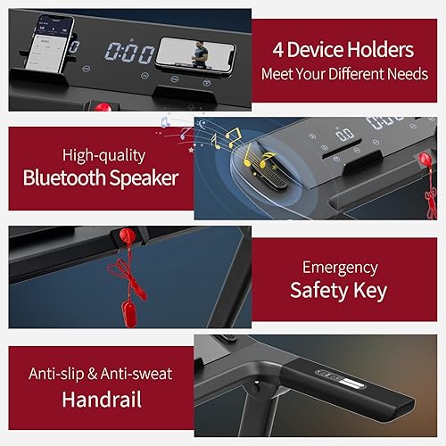 Miniatura 9 de Goplus Cinta de correr plegable de 3.75 HP, caminadora independiente Superfit con aplicación, 12 programas preestablecidos, pantalla LCD, monitor de