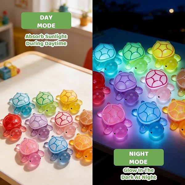 10 Mini Tortues Lumineuses, 4,8cm Ces Tortues Conviennent pour Les Pots de Fleurs Miniatures, Les Aquariums Paysagers pour Les Loisirs Créatifs et la Décoration de Jardins Miniatures - 5