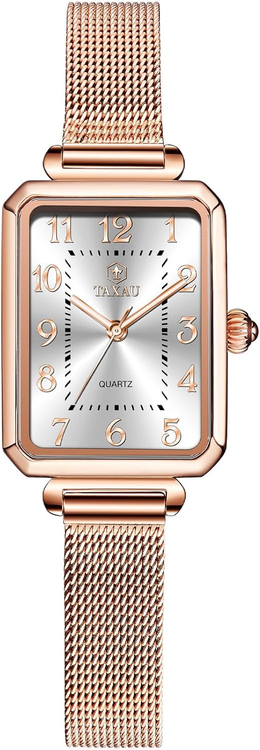 Women's Square Watch Mesh Bracelet Stainless Steel Rectangular Dress Watches for Women Fashion Business Analog Quartz Ladies Small Wrist Watch - Image 9