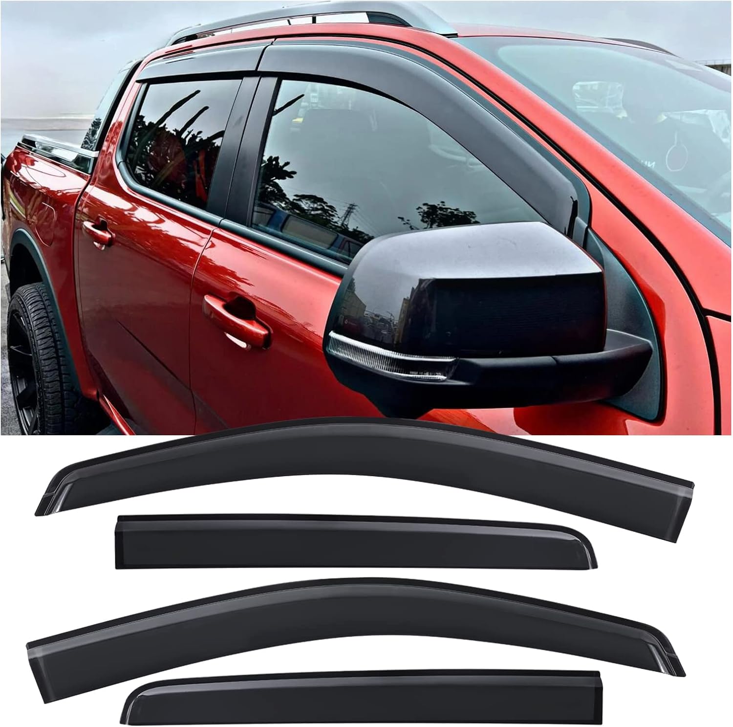 JHCHAN Wind Deflectors for Ford Ranger Accessories 2023 2024 New ...
