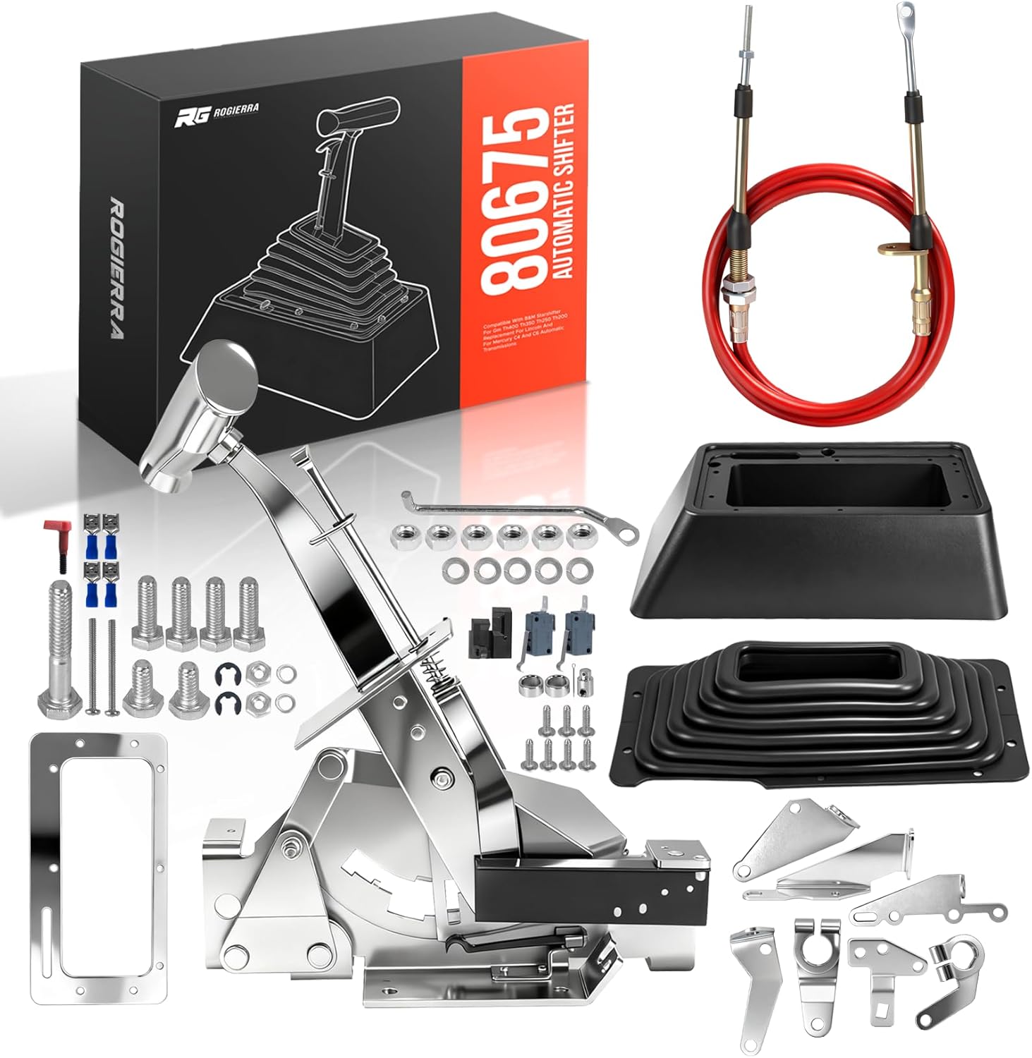 Rogierra 80675 Automatic Shifter-Compatible with B&M StarShifter for GM TH400 TH350 TH250 TH200 Replacement for Lincoln and for Mercury C4 and C6 Automatic Transmissions