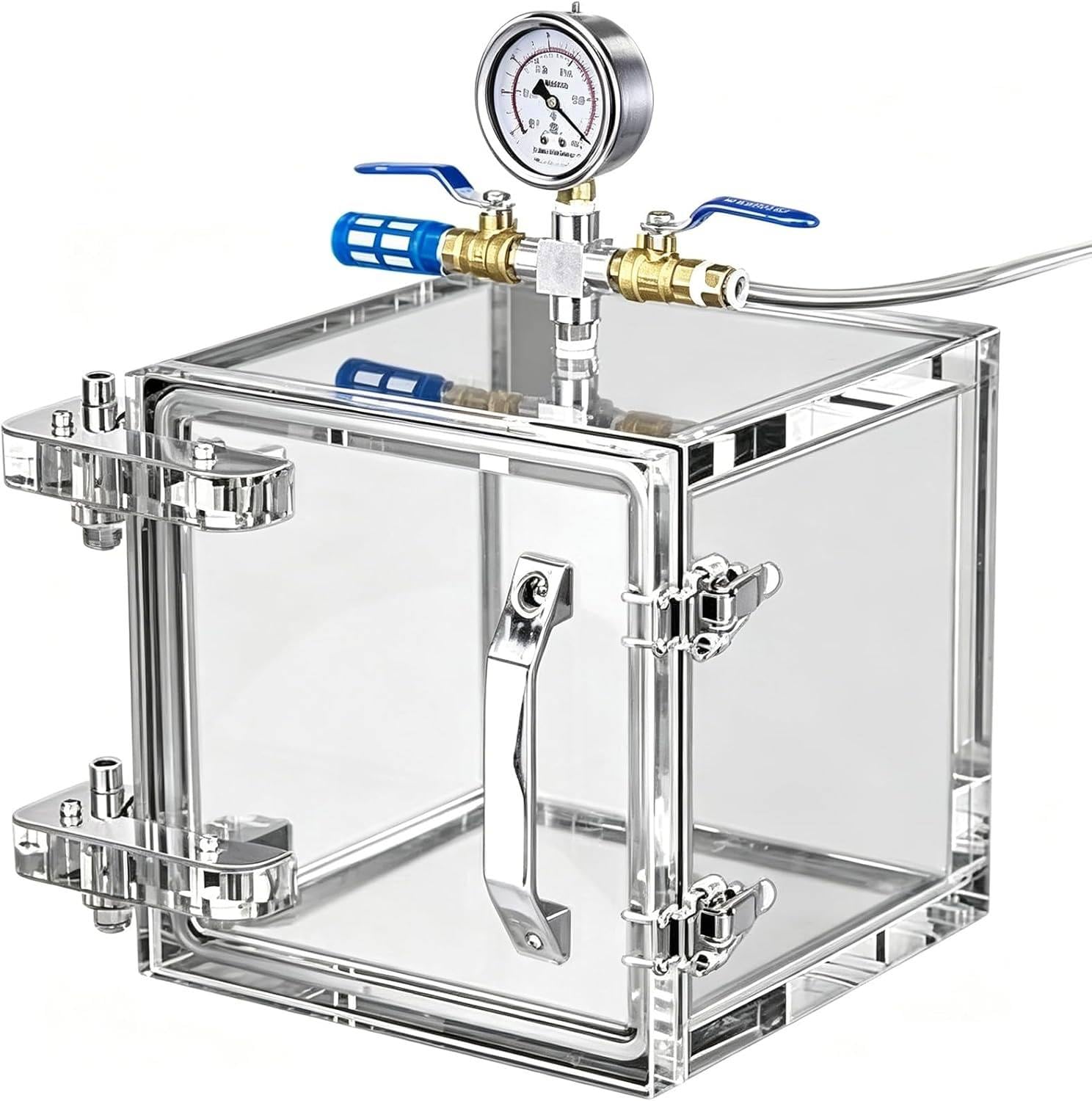 Vakuum-Entgasungskammer aus Acryl, Vakuum-Exsikkator von Lab Companion mit Manometer für die Trocknung im Labor und zur Lagerung 30x30x30cm