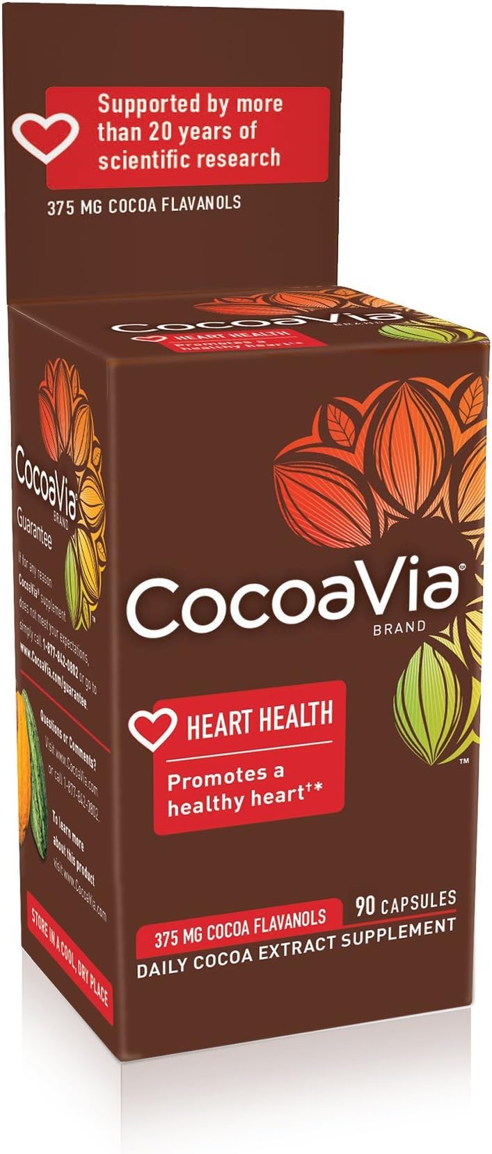 Cocoavia Supplement, Promotes Healthy Blood Flow, Vegetarian Capsules, 375Mg Cocoa Flavanols, 30-Day Supply