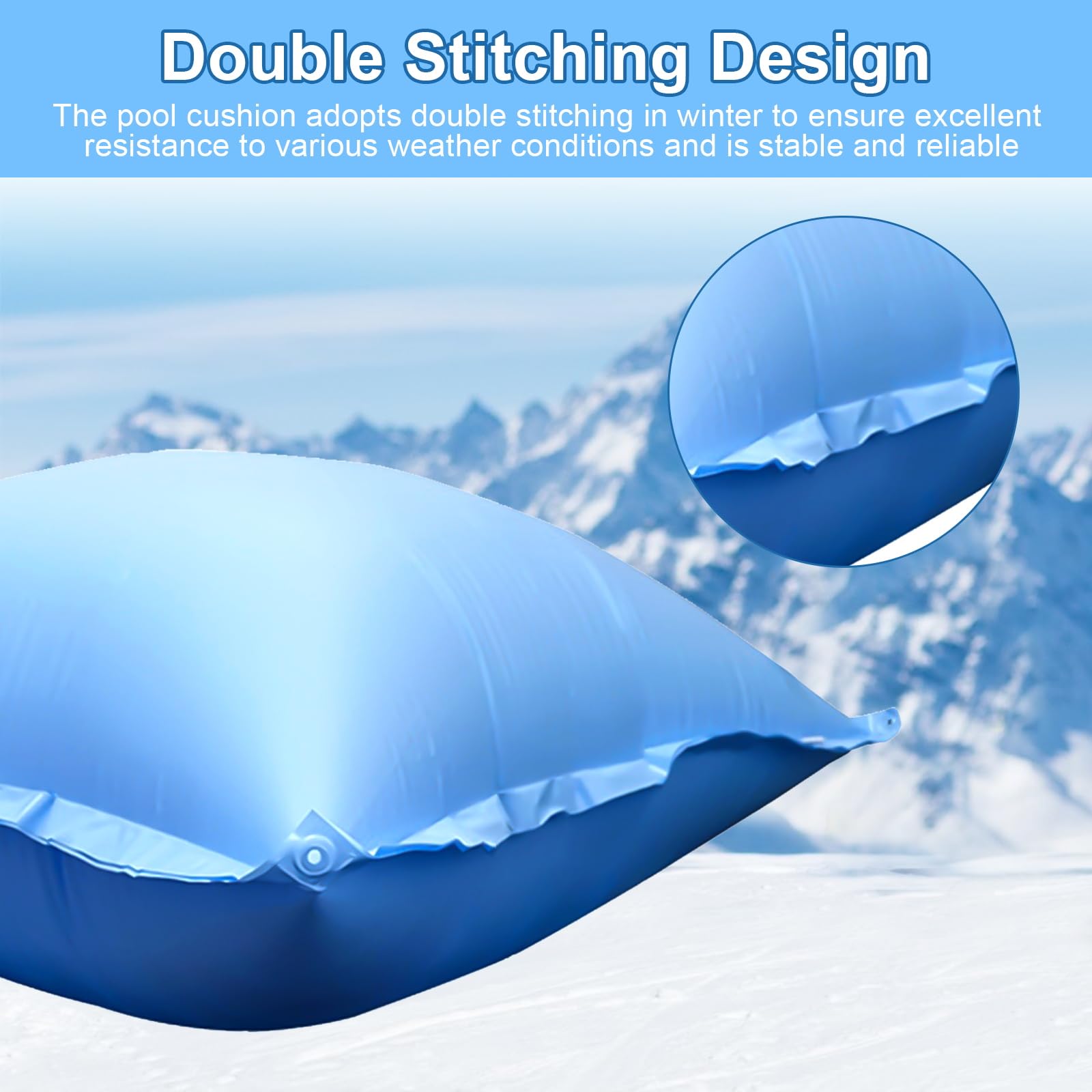 Cojín de piscina de invierno, 120 x 120 cm, cojín de aire para piscina, cojín de aire rectangular, cojín de aire para piscina de invierno, cojín de aire para piscina resistente al invierno