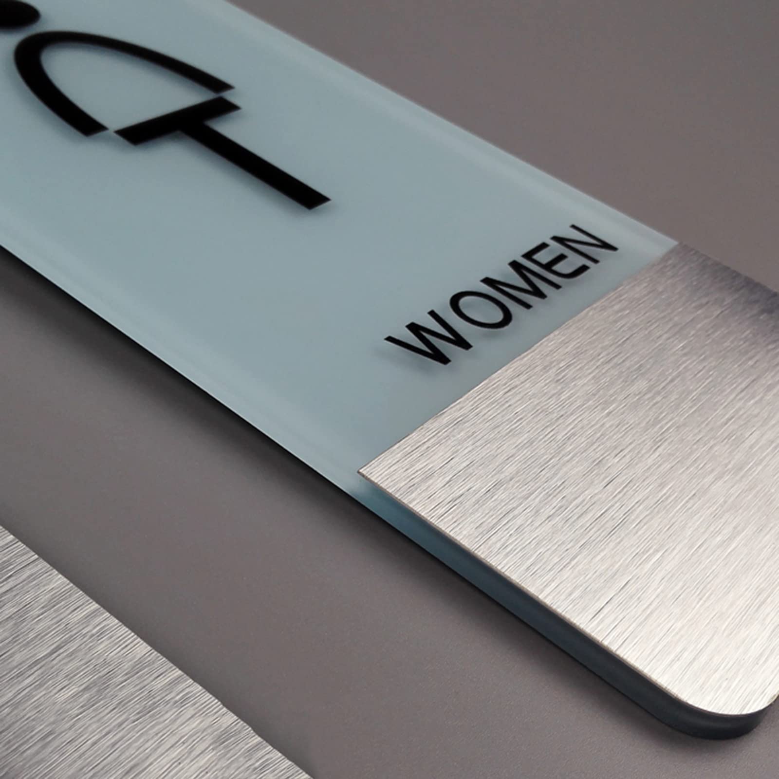 Cartello per i Servizi igienici, Cartello da Parete for WC for Uomini e Donne, Struttura in Acrilico Alluminio, Cartello for Porta del Bagno for uffici, aziende ristoranti(B)