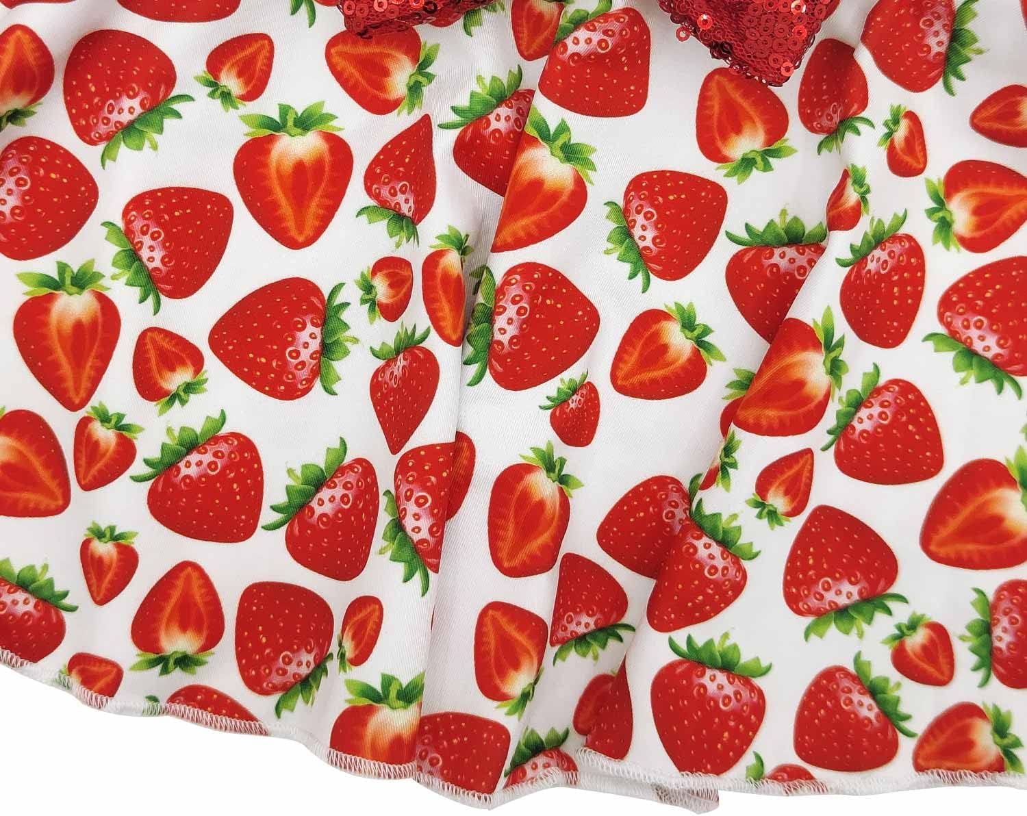 Baby Girl 1st Birthday Outfits Infant bodysuit+Strawberry Skirt+Headband One Year Old Summer Outfits Cake Smash Gift - Image 6