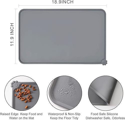 Miniatura 6 de Boho, 5 cuencos de cerámica para gatos con alfombrilla de silicona, 5.5 pulgadas de ancho poco profundo para aliviar los bigotes