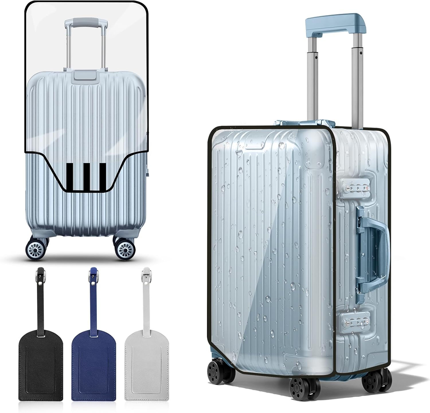 Haoguagua 2er Pack Transparente Taschen Mit Kordelzug - 43x33cm, PVC, Für Sport & Stadion
