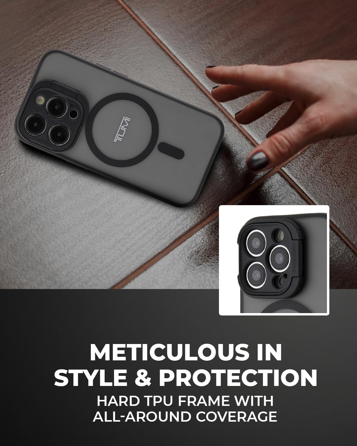 CG MOBILE Tumi Cover for iPhone 15 Pro Back Cover Hul - Metallic