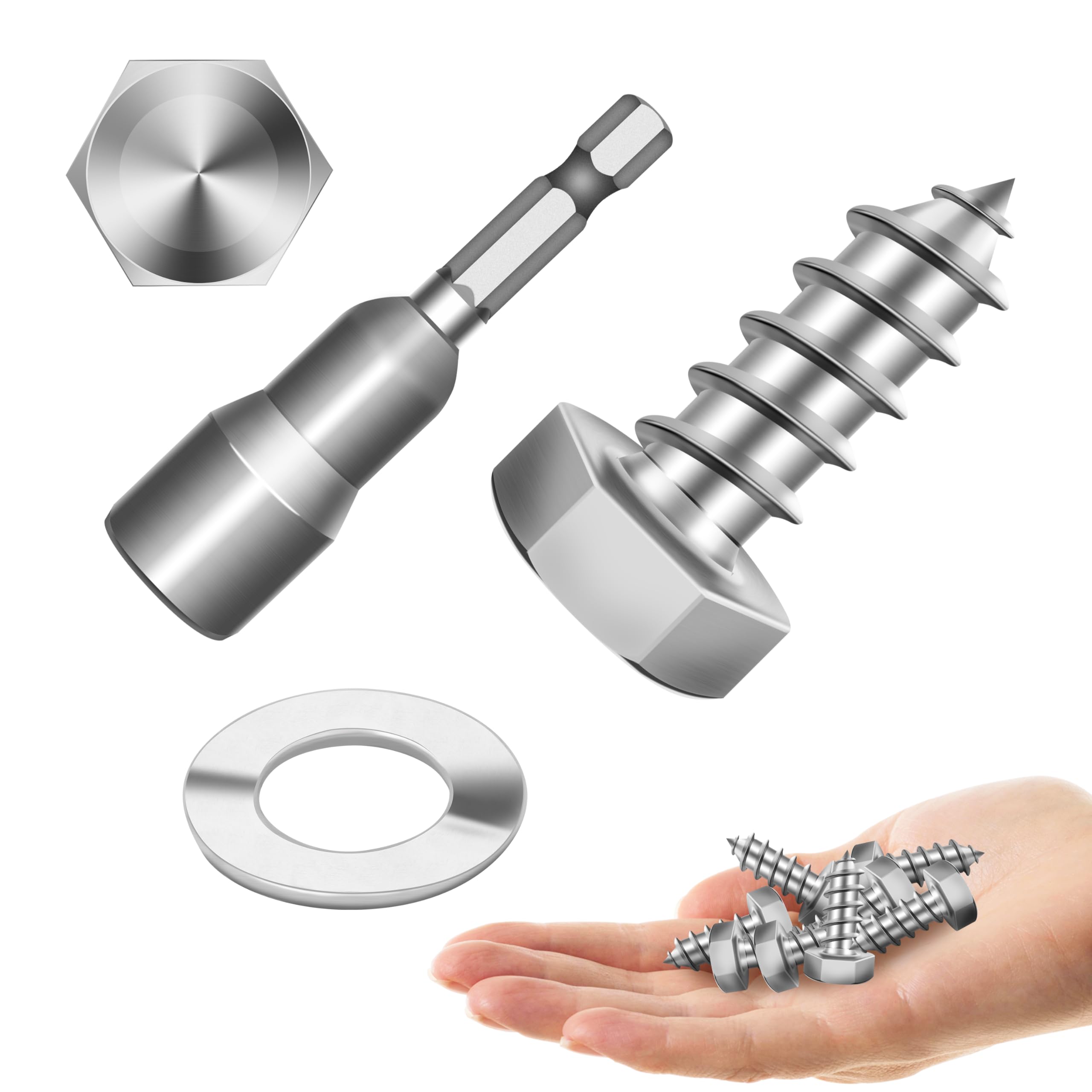 Stainless Steel Lag Screws - 12 Sets 5/16" Hex Head -25 Stainless Steel Lag Screws - 12 Sets 5/16" Hex Head -25