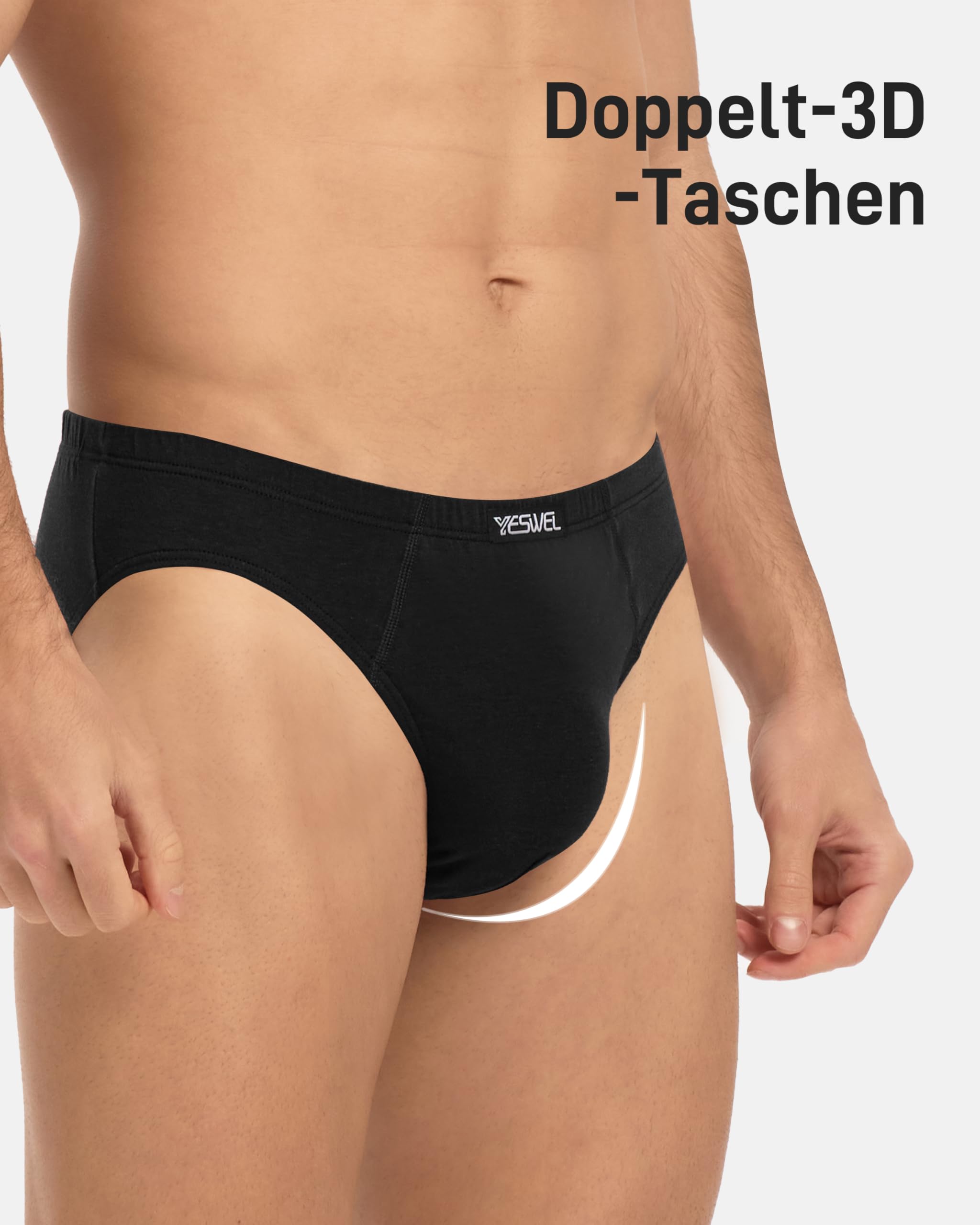 YESWEL Unterhosen Männer Slip 7er Pack, Atmungsaktive Baumwolle Unterwäsche Herren Mit Elastischer Bund, Kratzfreie Etiketten (Gr. S-3XL)