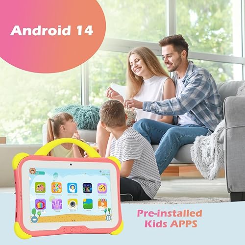 Miniatura 5 de weelikeit Tableta infantil de 7 pulgadas para niños de 3 a 10, 8 GB (4+4 extendidos) RAM 64 GB ROM Tablet para niños pequeños Android 14 con doble