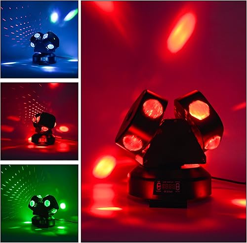 Miniatura 3 de Cabeza móvil DJ luz DMX 512 iluminación estroboscópica LED con sonido activado para fiesta, luces de haz RGBW, iluminación de escenario para