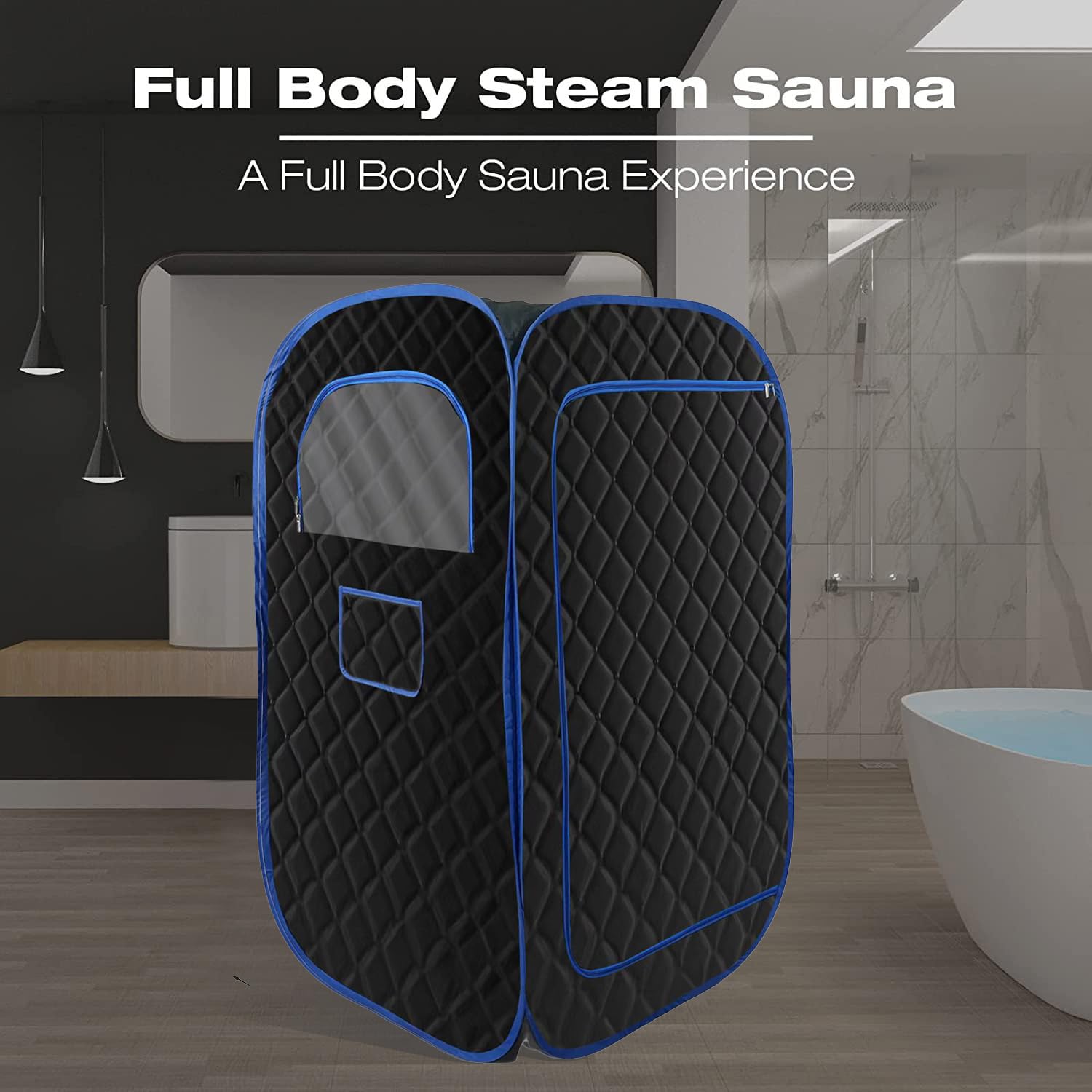 Portable Steam Sauna, Portable Sauna for Home, Sauna Tent Sauna Box with 3L Steamer with Remote Control and Folding Chair, Black,Christmas Selections, Xmas