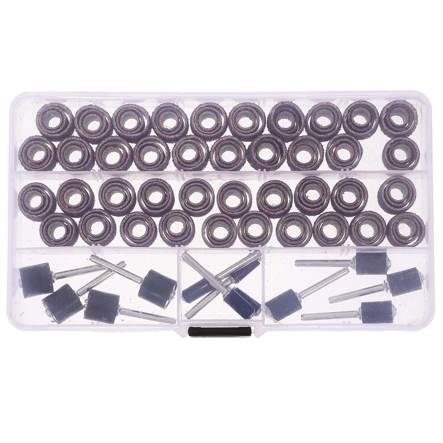 minkissy 132pcs Sanding Drum Kit with Sanding Sleeves and Rubber Mandrels, Rotary Tool and Drill Press Accessories for Power Drill, Industrial Sandpaper Rings Set for Precision Grinding