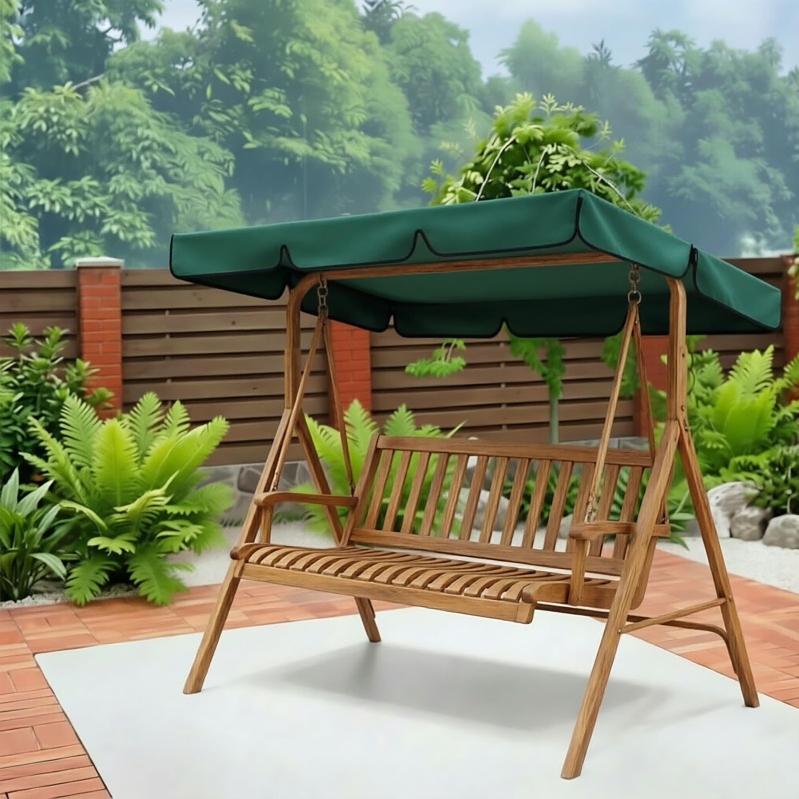 Aenmezen 74.8x47.2in Waterproof Canopy for Swing Top, UV Resistant Canopy, 55.9x47.2in Rip Proof Oxford Fabric Replacement Cover for Garden Hammock Chair Top(Green,55.9x47.2in)