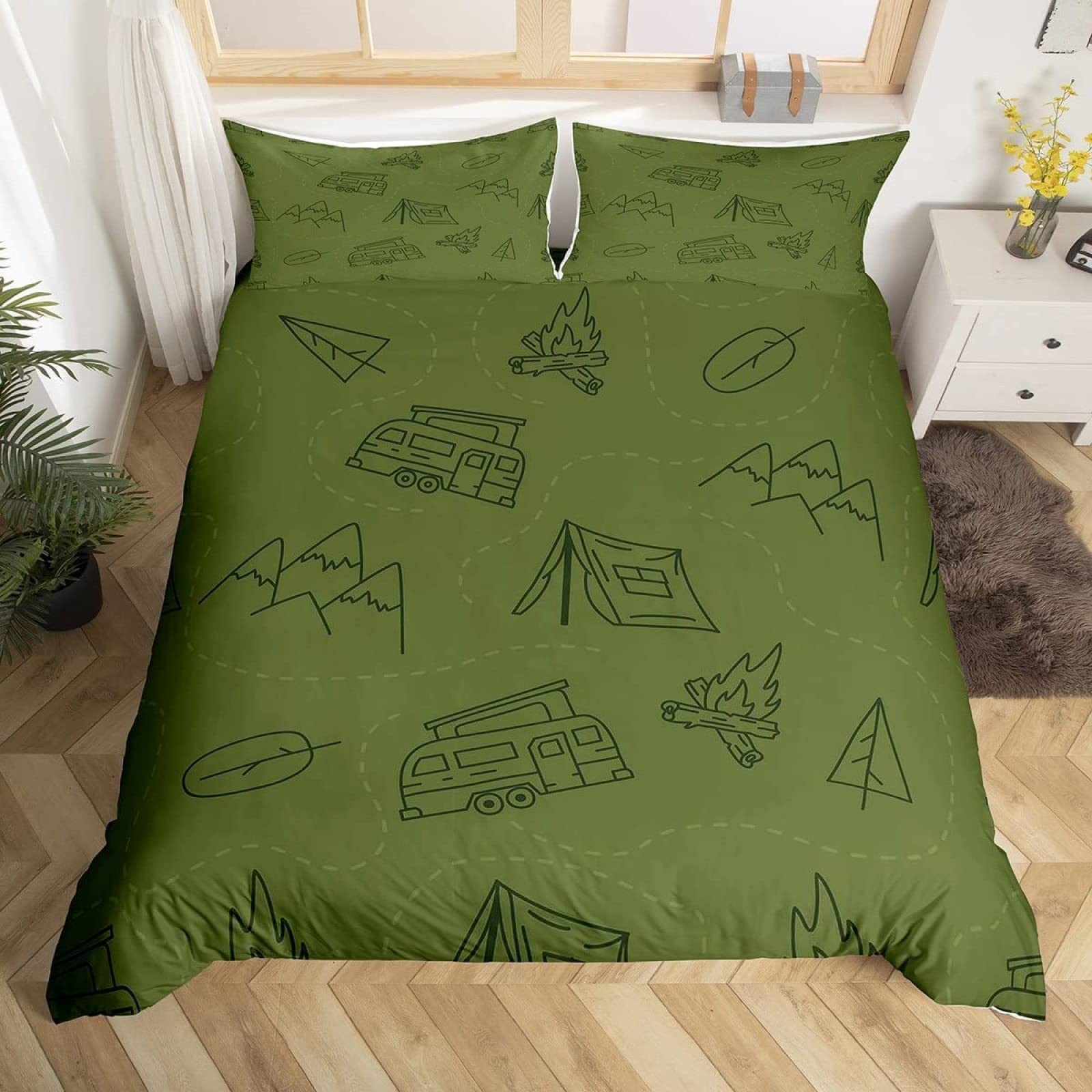 Housse de couette 220x240 camping zippée pour lit deux personnes entretien facile