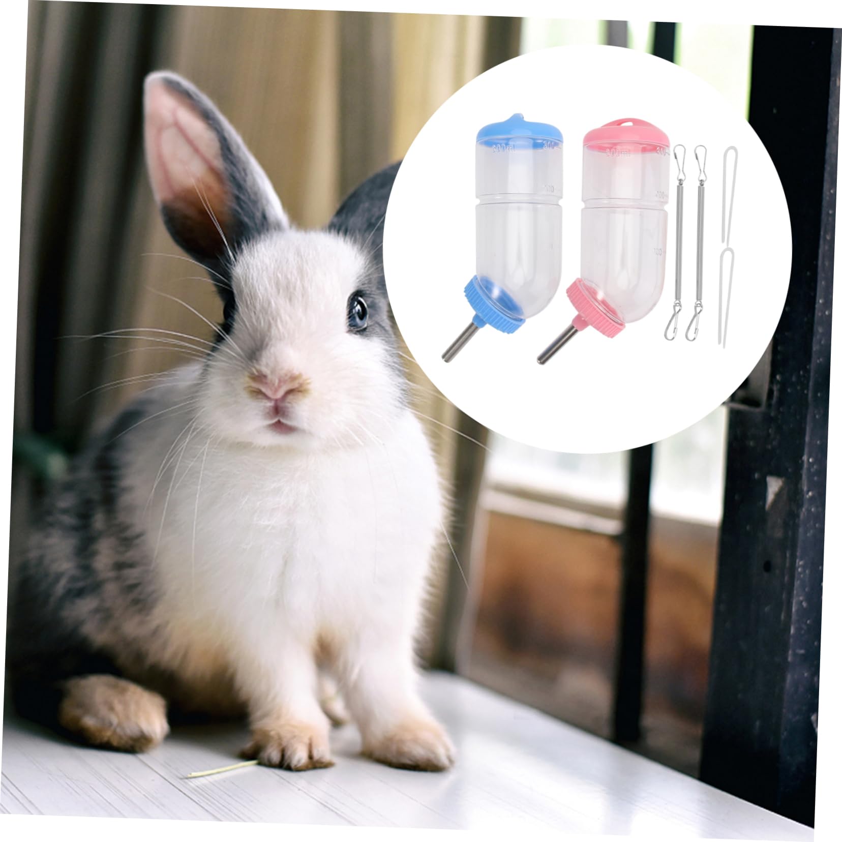 Housoutil 6pezzi Dispenser Per Piccoli Animali Di Bottiglie Impermeabili Per Conigli e Criceti Materiale e Resistente Agli Animali Facile Monitoraggio Del