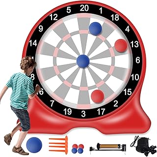 Giant Inflatable Dart Board, 6.5FT Outdoor Games for Adults & Family, Fun Backyard & Yard Game, Large Carnival Game, Giant Soccer Kick Golf Dartboard