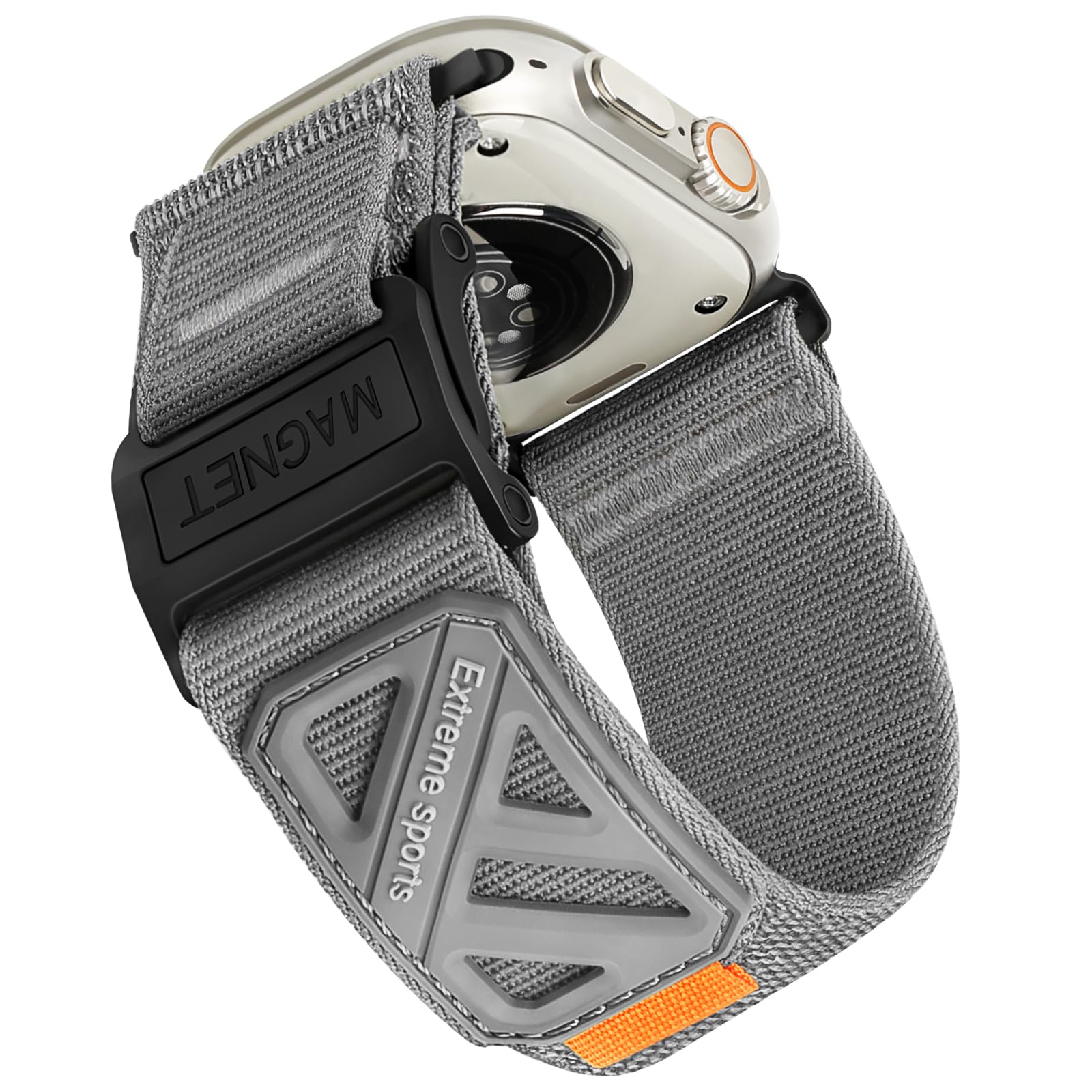 Sport Armband Kompatibel mit Apple Watch Ultra 3/2/1 49mm, Series 11/10 46 mm, 9/8/7 45mm, SE/6/5/4 44 mm, 3/2/1 42mm, Verstellbares Nylon Ersatzarmband mit Magnetverschluss für iWatch