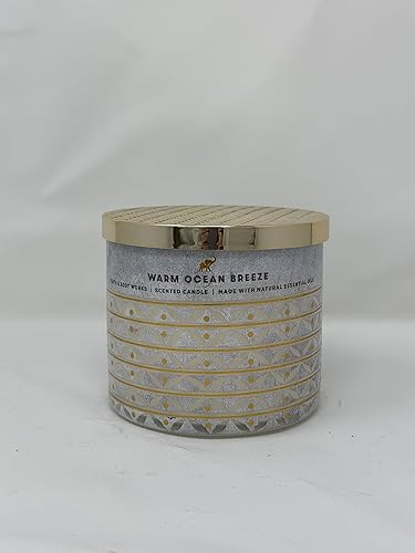 Warm Ocean Breeze - Vela de 3 mechas de 14.5 oz (411 g) fabricada con aceite esencial natural 2023