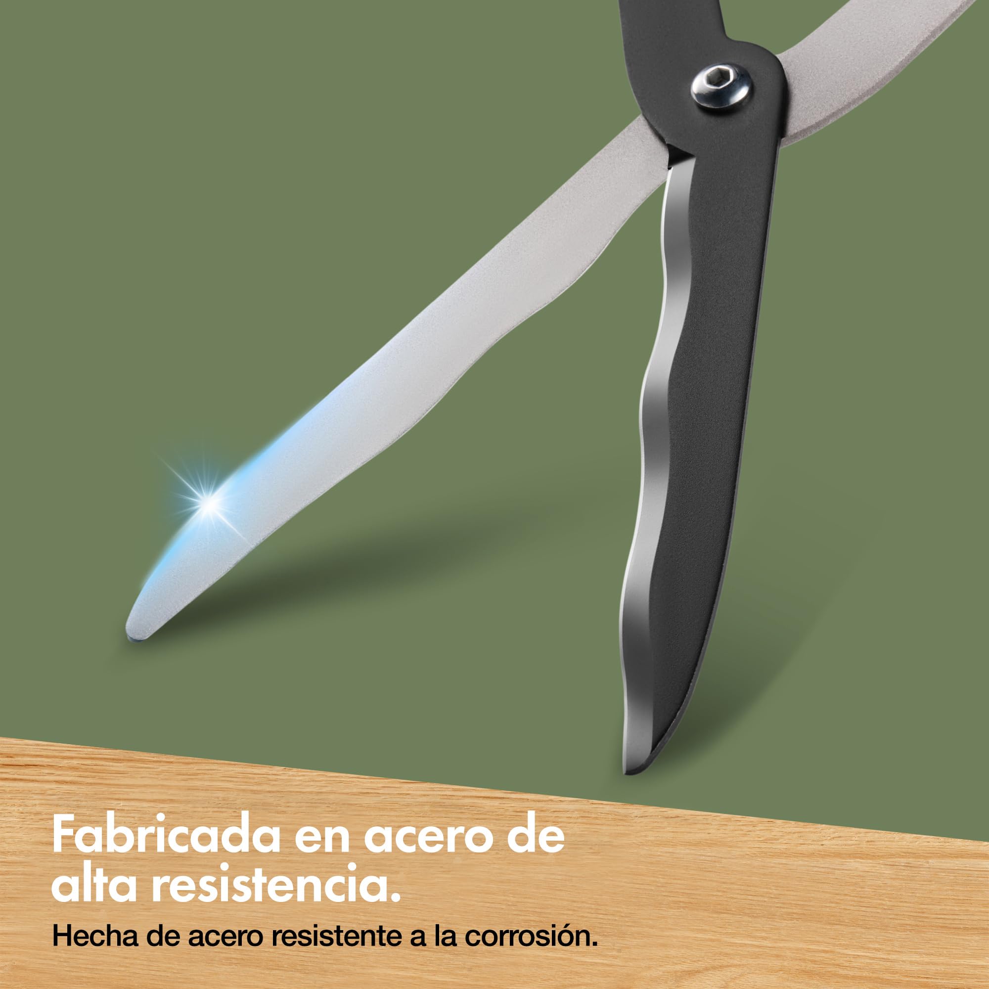 VonHaus Set de Tijeras de Podar, 3 Piezas - Tijeras Cortasetos - Cizalla de Poda con Mango Telescópico Extensible - Suave Empuñadura - Ligeras