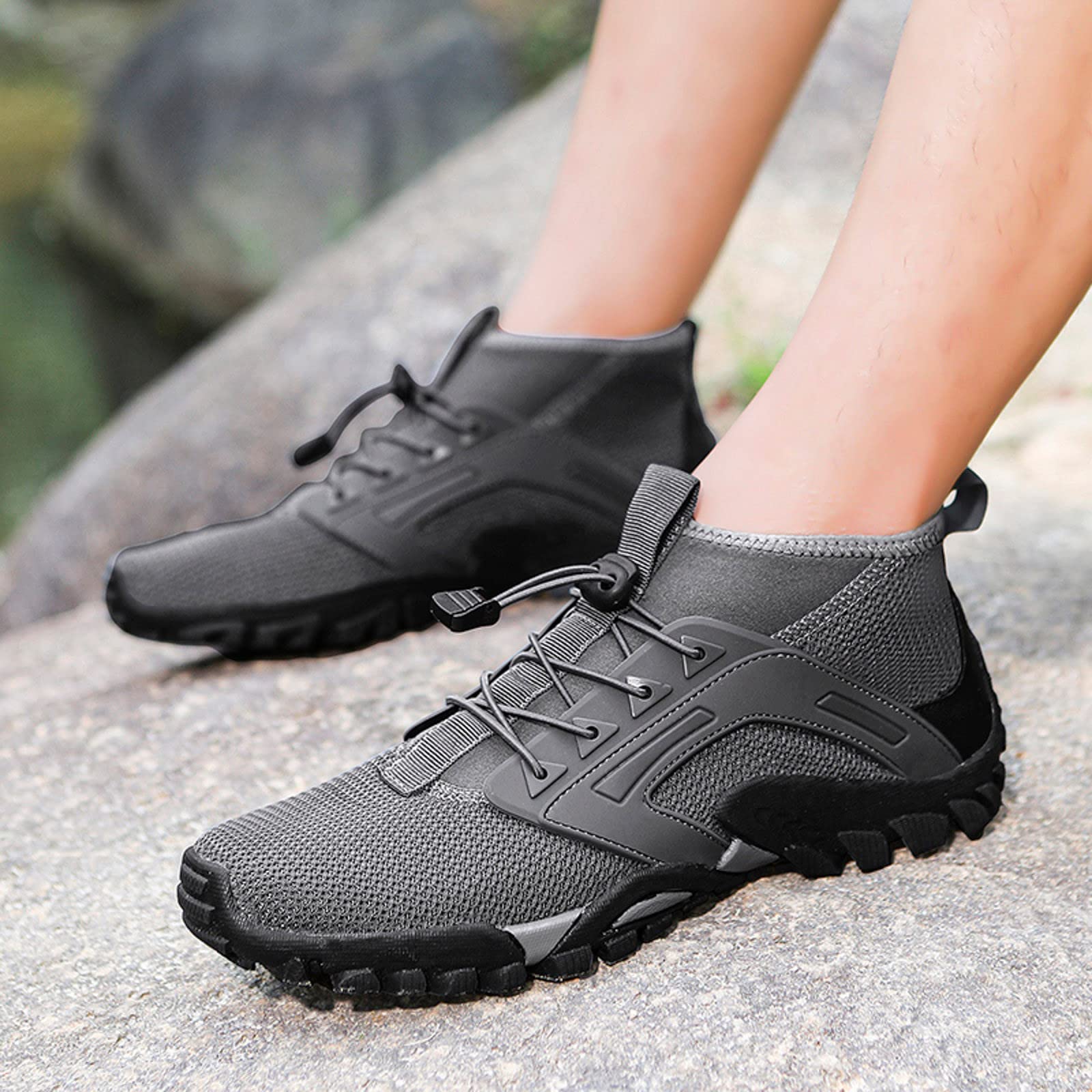 Générique Buty wodne męskie buty sportowe proste jednokolorowe nowy model letni oddychająca siatka gruba podeszwa piesze wycieczki piesze wycieczki bieganie mężczyzna