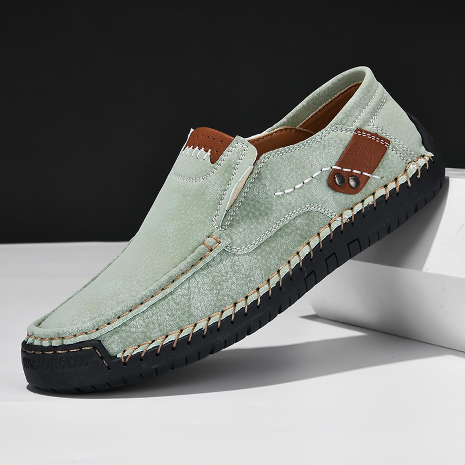 Generisch Mocassins classiques pour homme au look partenaire, pantoufles élégantes comme chaussures pieds nus, chaussures plates de loisirs à enfiler, chaussures décontractées polyvalentes pour un
