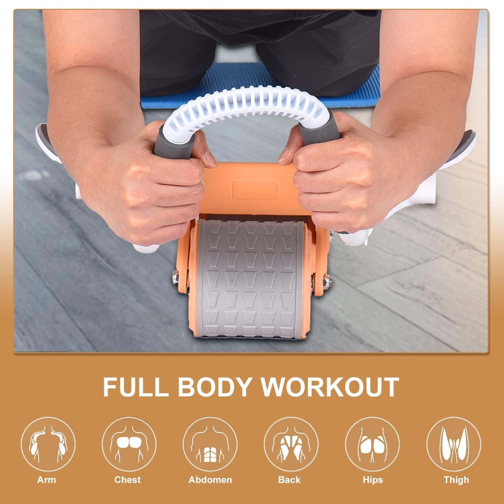 Ruota For Addominali Con Supporto For Gomito, Carico 150 Kg,Rullo For Esercizi Addominali Di Rimbalzo Con Ginocchiera,Stimolatore Addominale For Allenamento In Palestra A Casa, Allenamento For La Forz