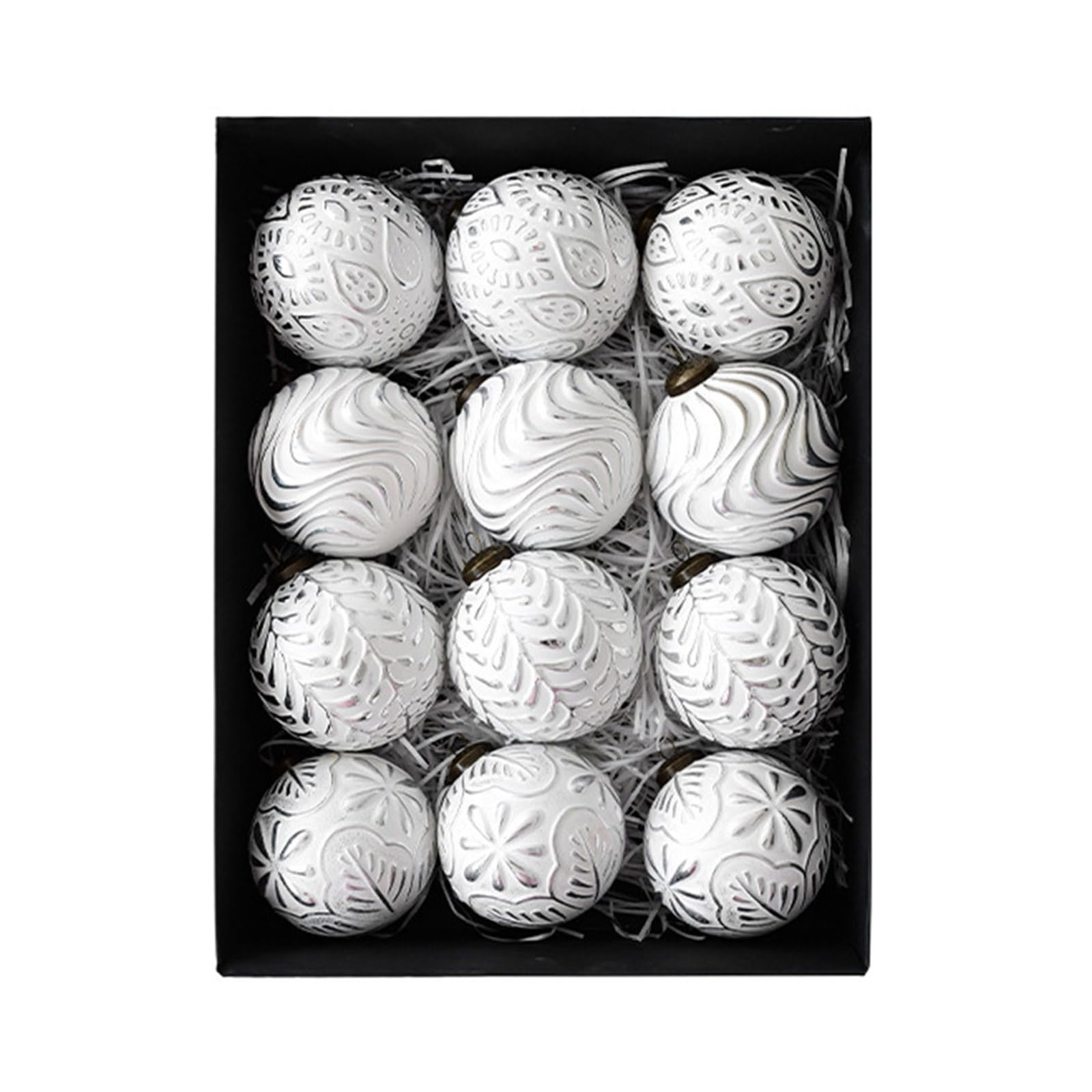 12Pcs Glittering Christmas Ball Baubles Ornament Shatterproof Tree Hangings Decorations For Winter Holiday Ball Pack