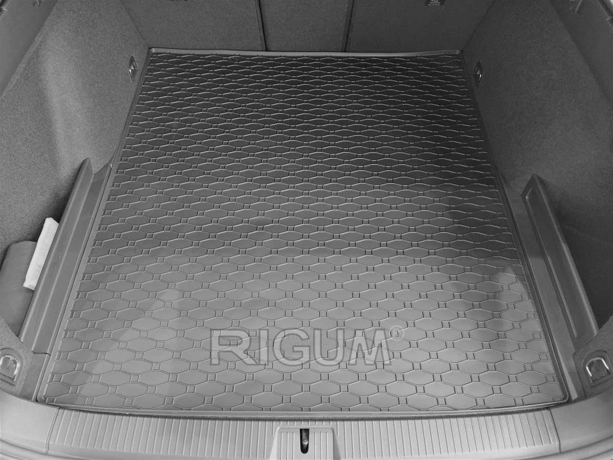 Kofferraumwanne und Gummifußmatten RIGUM geeignet für VW Passat B8 Variant Kombi 2014-2019 und ab 2019 Perfekt angepasst + Magic Eraser