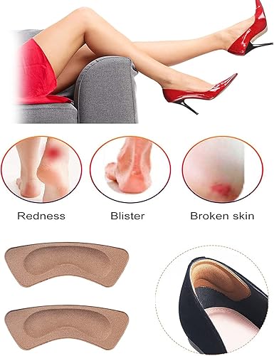 Miniatura 2 de 12 pares de almohadillas de talón y 5 pares de almohadillas antideslizantes para zapatos, forro de empuñaduras de zapatos de talón, plantillas
