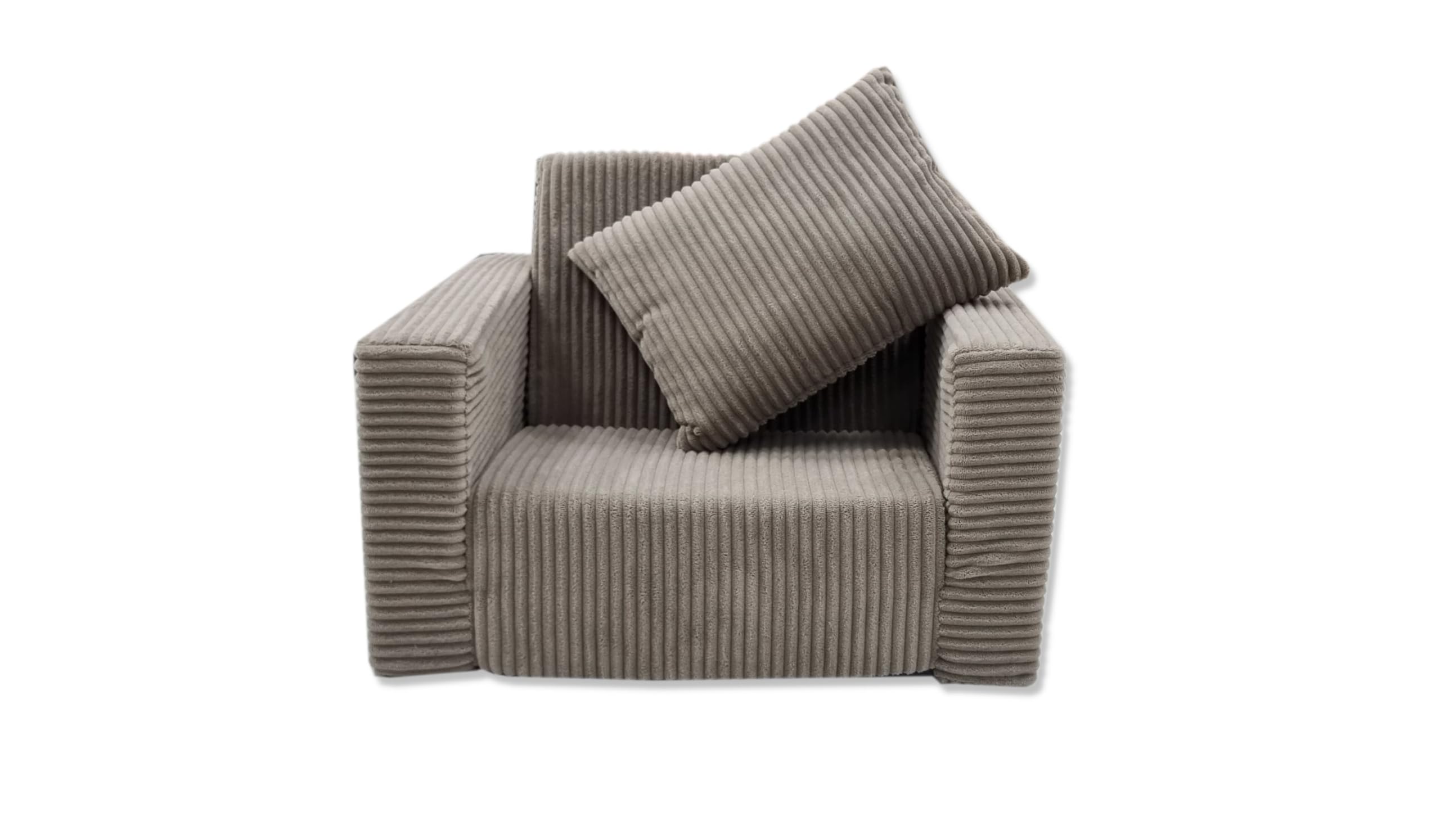 Odolplusz Poltrona pieghevole per bambini - Mini poltrona accogliente - Mobili per la cameretta dei bambini - Beige in velluto a coste