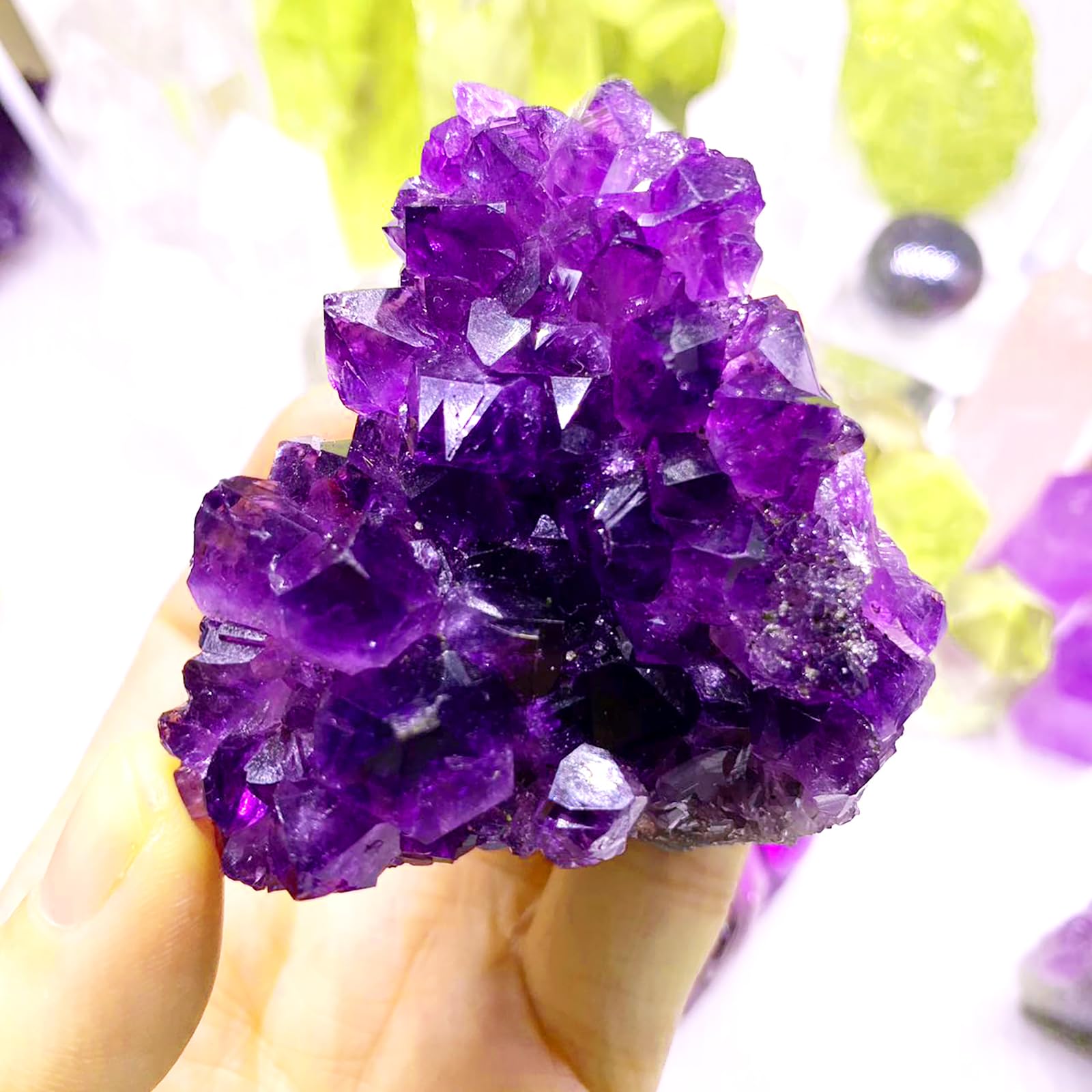 天然紫水晶置物。 Amazon.co.jp: 天然水晶 アメジスト 原石 ドーム 紫水晶洞 天然石 円形